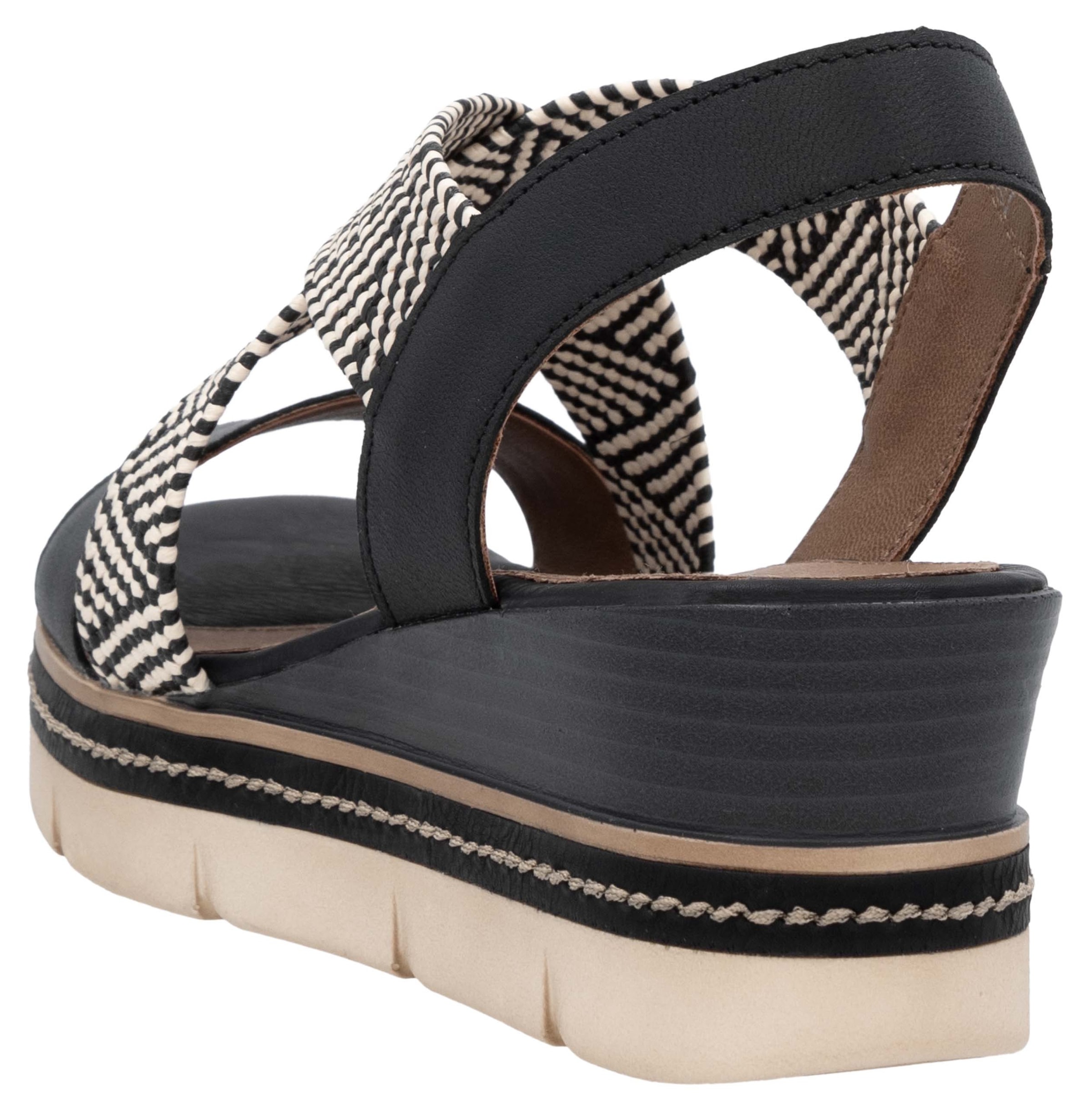 Remonte Keilsandalette, Riemchensandale, Sommerschuh, Bequemschuh mit Muster