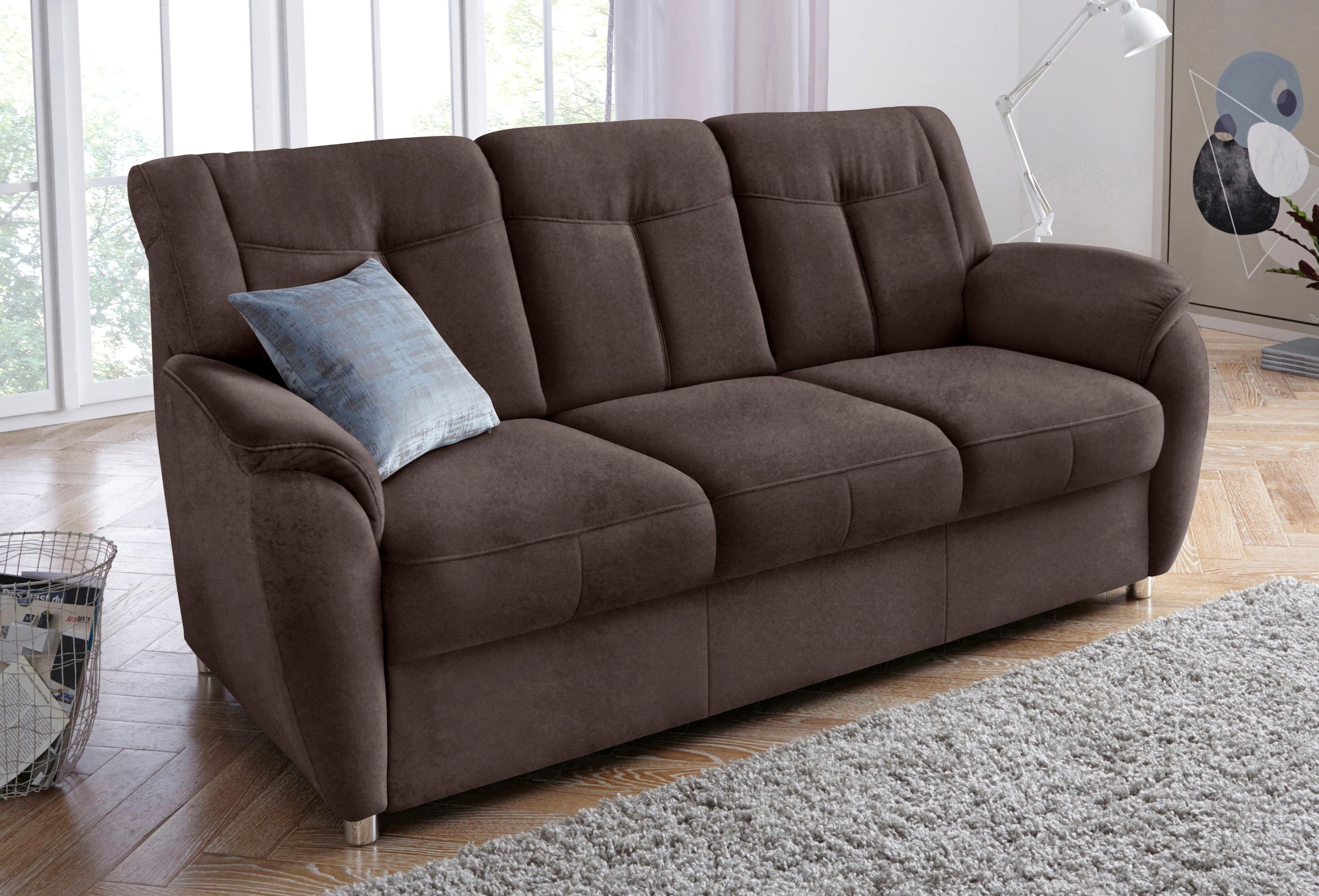 sit&more 3-Sitzer "Sonoma, B: 189 cm, Federkern, Komfortsitzhöhe 45 cm" Couch frei stellbar, 3-Sitzer Sofa, Stoffvarianten