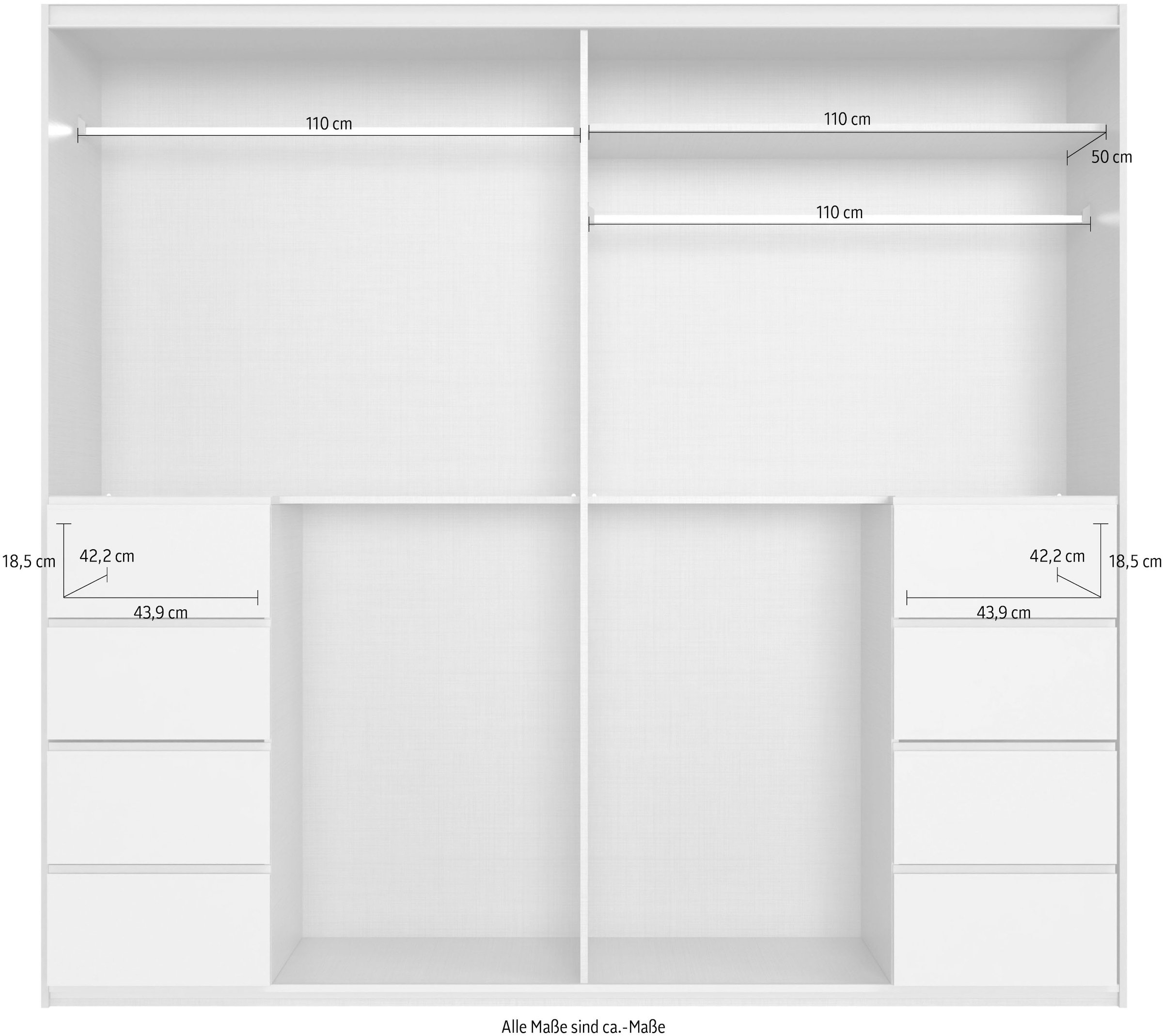 Wimex Schwebetürenschrank »Bali in den Breiten 225cm & 270cm, Kleiderschrank mit Glaselement« Schrank mit 3 Türen, in den Farben: grafit oder saharagrau erhältlich