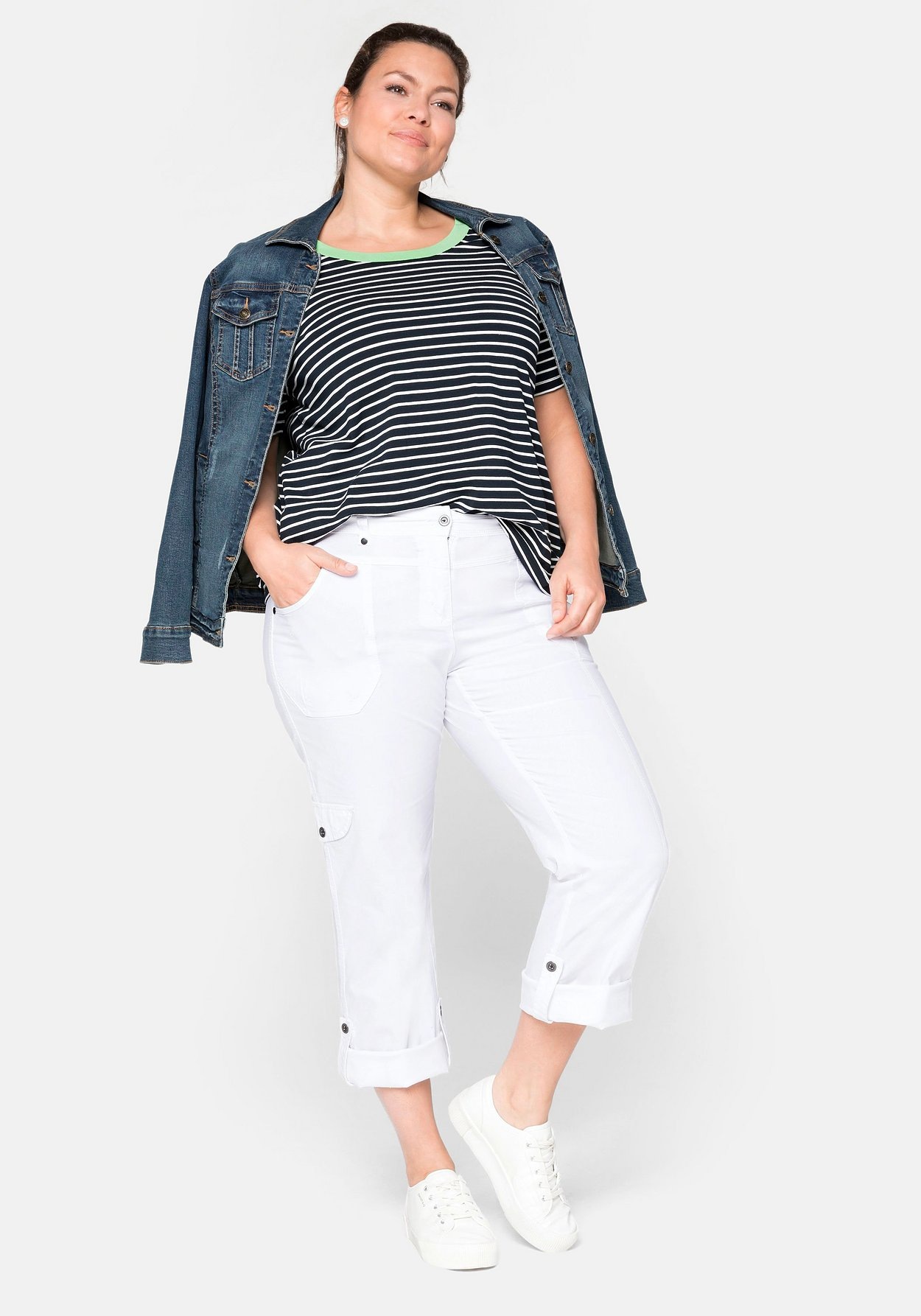 Sheego Cargohose »Hose mit Krempelfunktion«