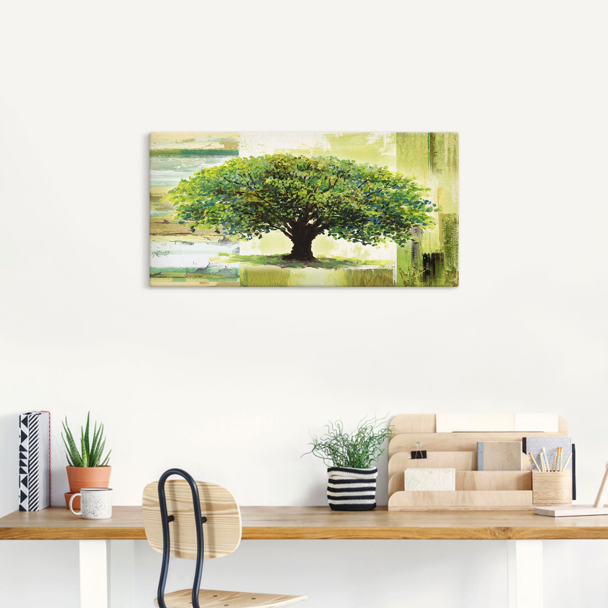 Artland Wandbild »Frühlingsbaum auf abstraktem Hintergrund«, Bäume, (1 St.), als Alubild, Outdoorbild, Leinwandbild, Poster in verschied. Größen