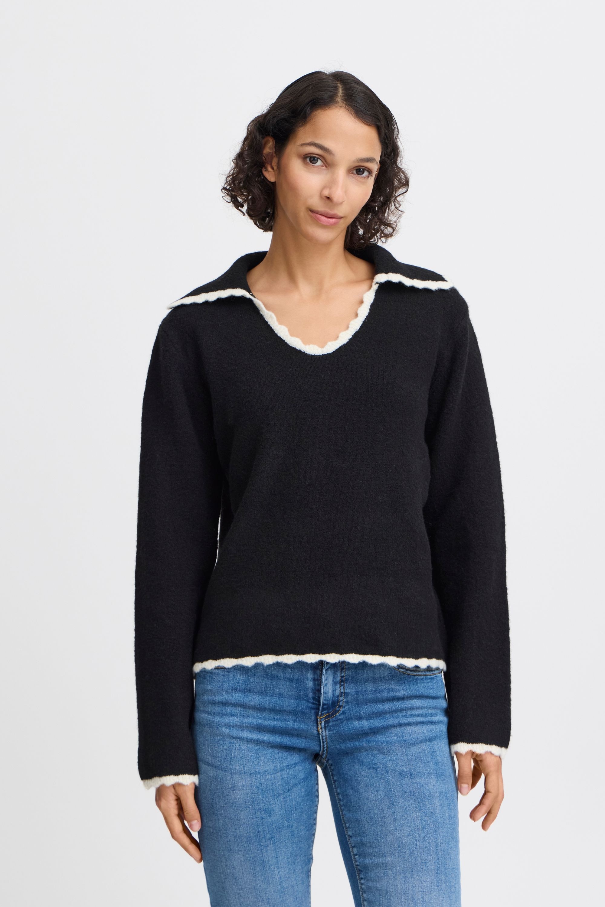 b.young Strickfleece-Pullover »Strickpullover BYNINNA W. COLLAR -«
