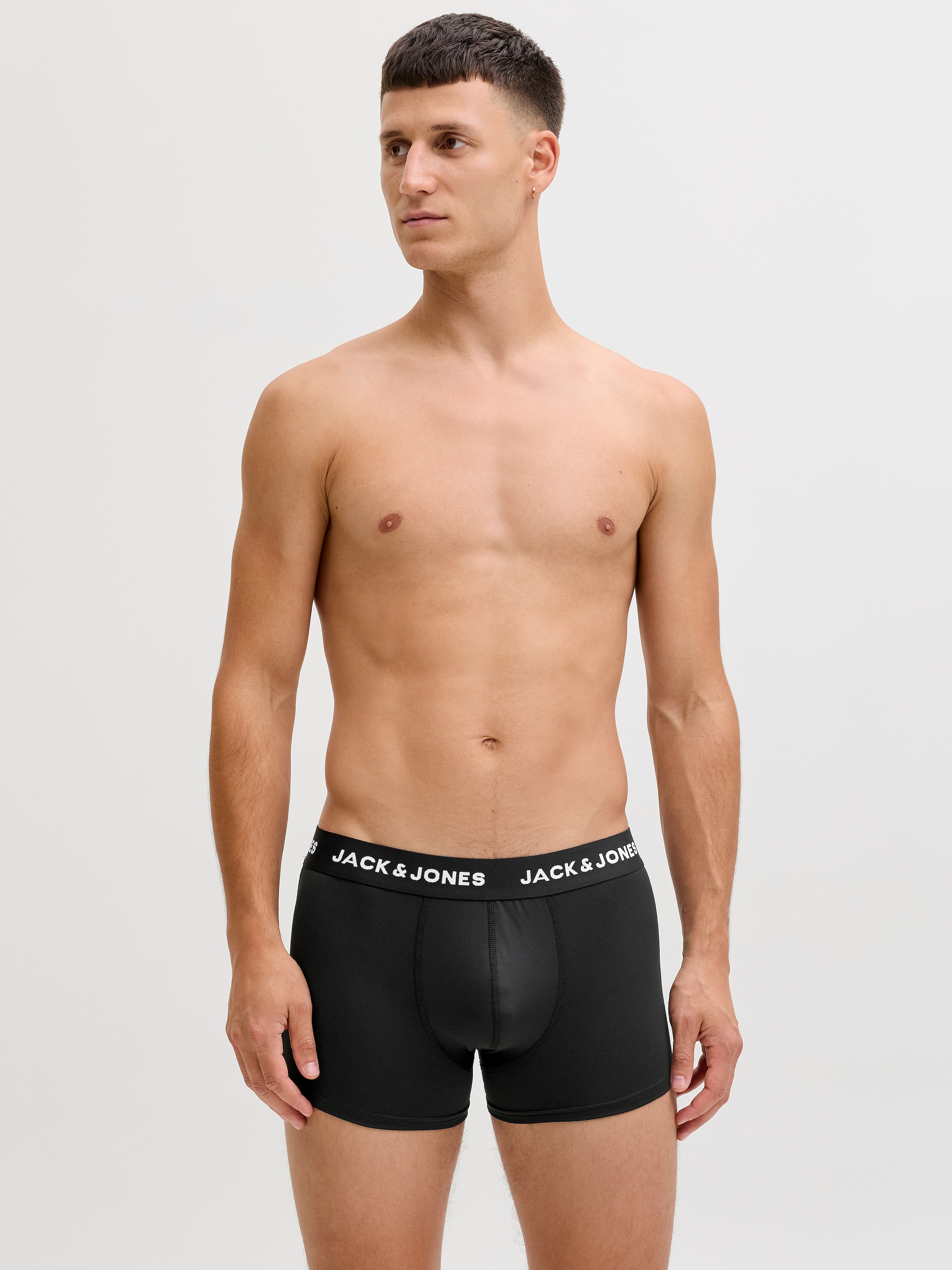 Jack & Jones Boxershorts »JACBASE Microfiber mit Gummibund, perfekter Passform, im 3er-Pack« Packung, 3er-Pack, 3 Stk. eng anliegend, Single Jersey, Polyester
