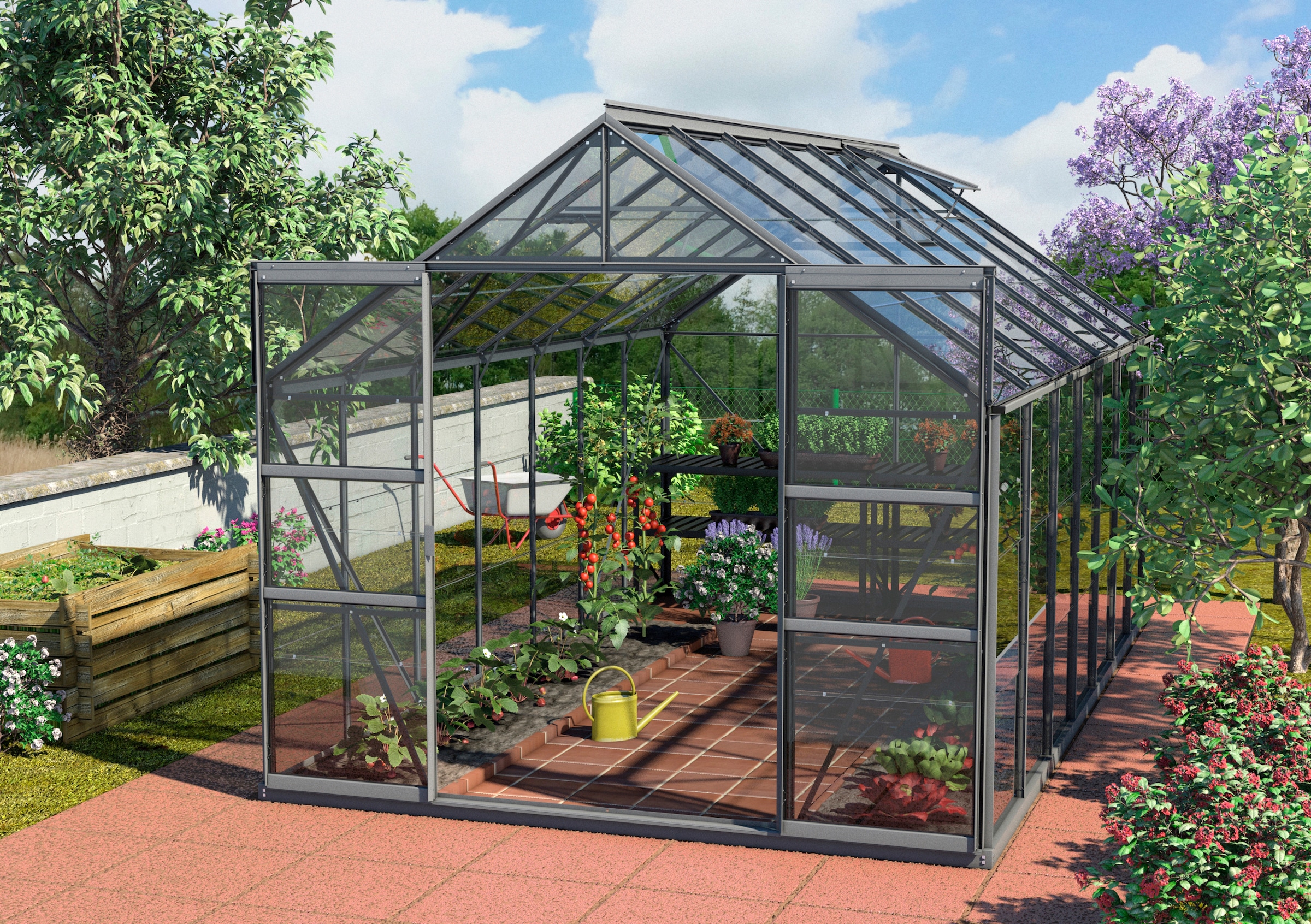 KONIFERA Gewächshaus »Calisto 11500«, (Set, mit Fundamentrahmen, Sicherheitsglas) kaufen