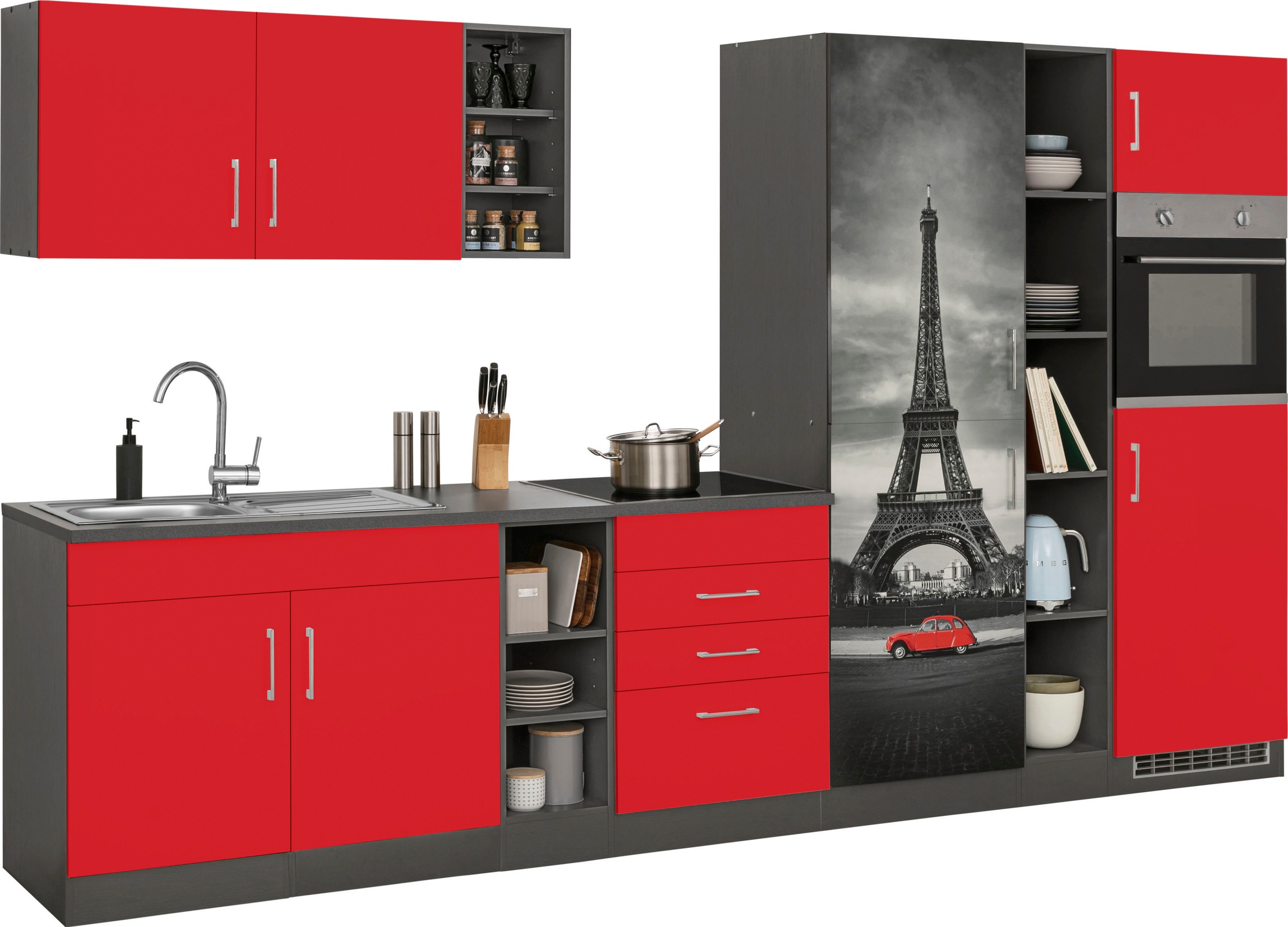 KOCHSTATION Küchenzeile »KS-Paris«, ohne E-Geräte, Breite 340 cm