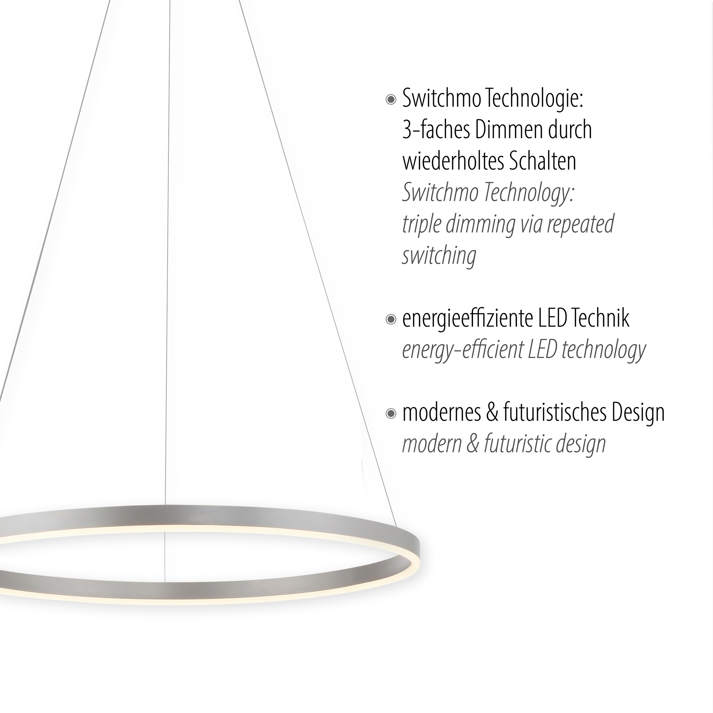JUST LIGHT Pendelleuchte »RITUS«, 1 flammig, Leuchtmittel LED-Board | LED fest integriert, LED, dimmbar, Switchmo