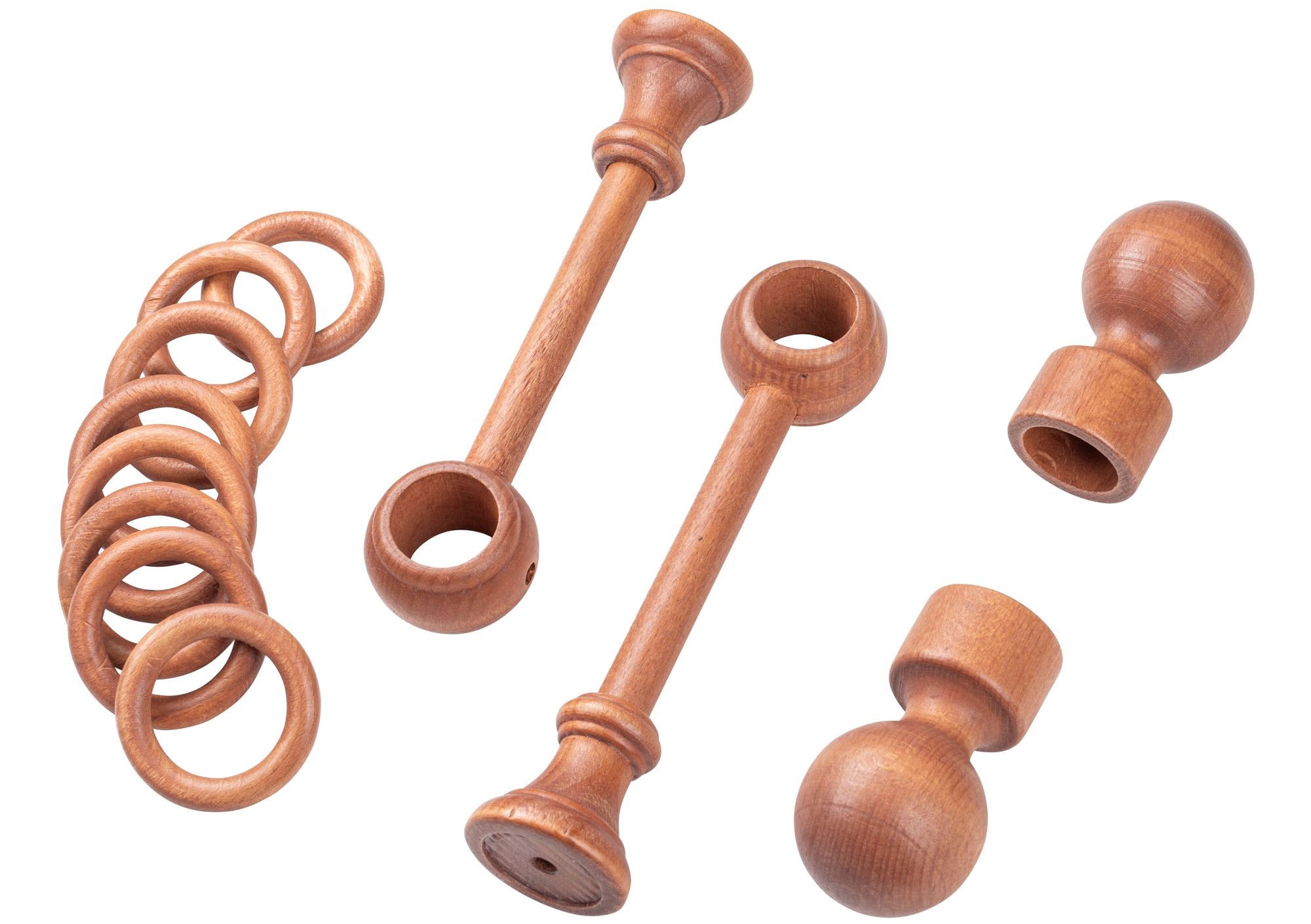 SN DECO GROUP Gardinenstange »Giro«, 1 läufig-läufig, Fixmaß, 28 mm, Holz, verschiedene Längen und Farben, Komplettset