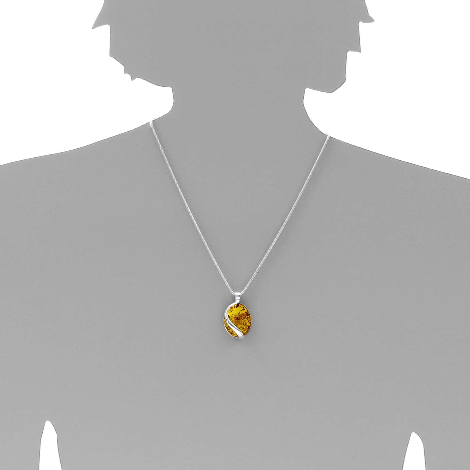 OSTSEE-SCHMUCK Kettenanhänger »- Estefanja - Silber 925/000 - Bernstein«