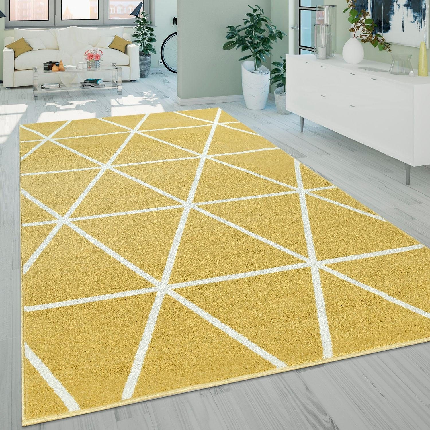 Paco Home Läufer »Stella 401«, rechteckig, 16 mm Höhe, Teppich, Pastellfarben, Rauten Design, Skandi Muster, Kurzflor