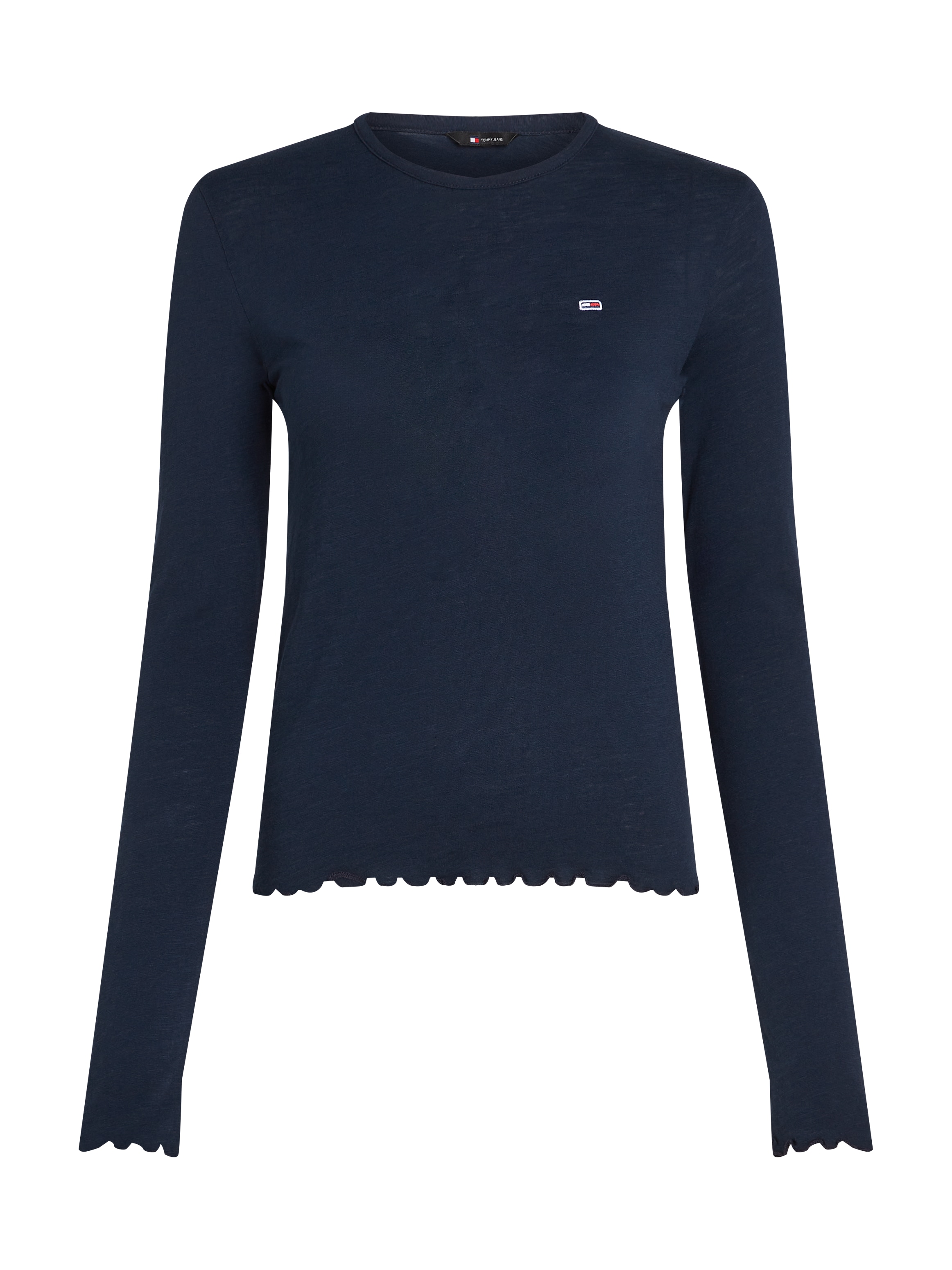 Tommy Jeans Langarmshirt »TJW SLUB SOFT TEE LS«, mit Babylock-Saum, Logostickerei