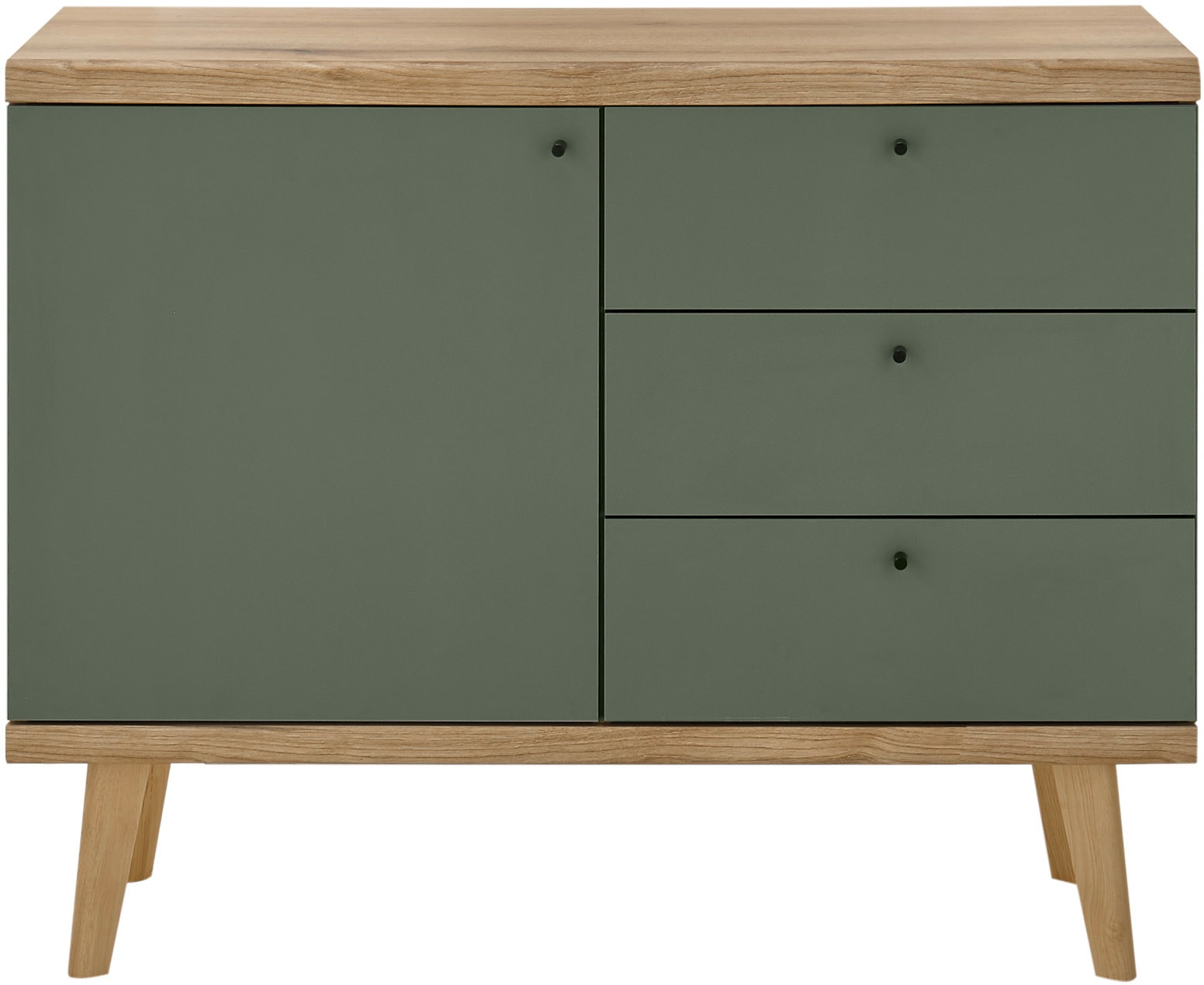 INOSIGN Sideboard »MAVAS«, in moderner Trendfarbe, Griffe aus Metall (Schwarz), Breite 107 cm