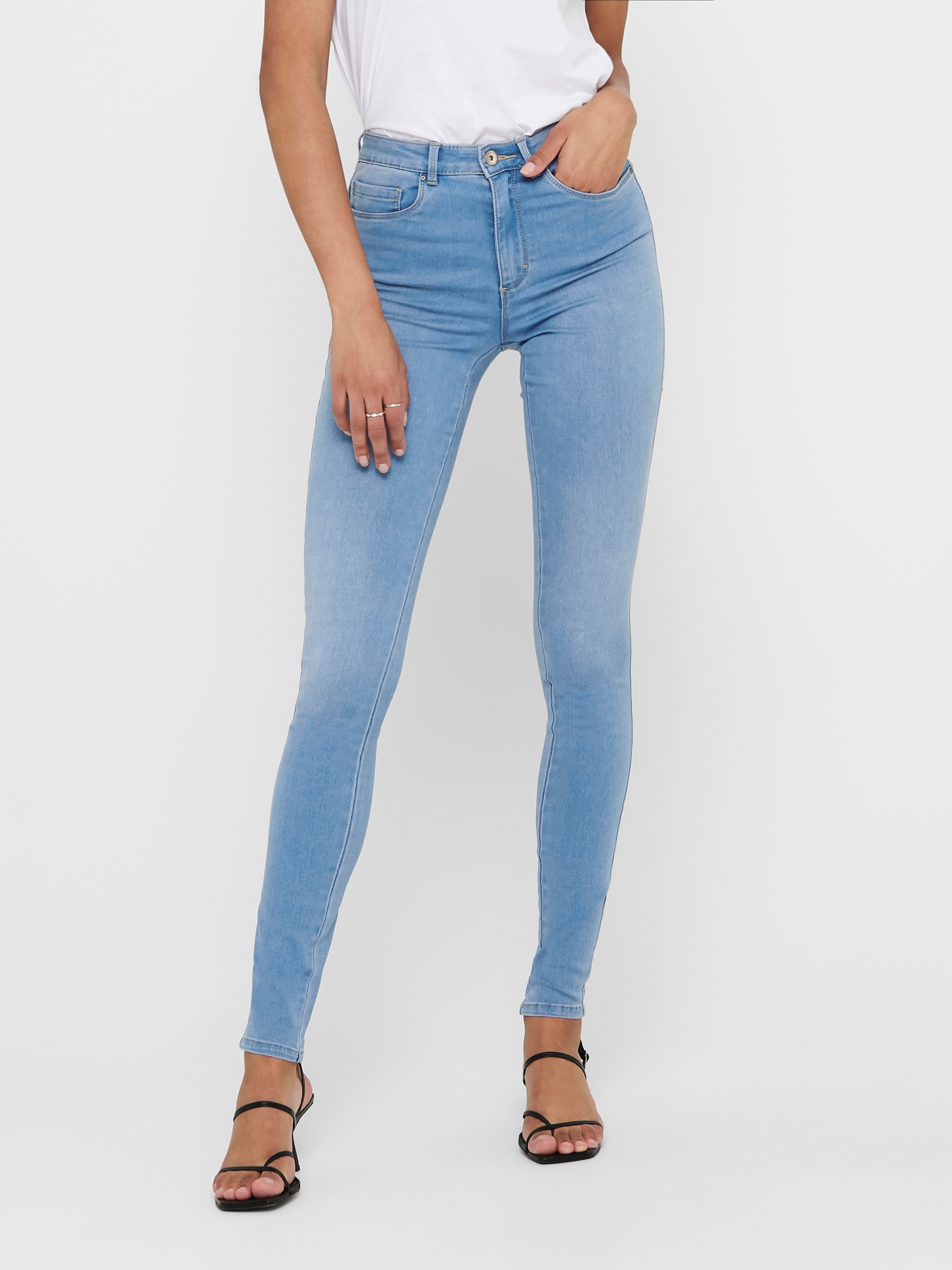 ONLY High-waist-Jeans »ONLROYAL – Skinny-Jeans mit hoher Taille und Abriebeffekt« skinny fit, casual, Denim, Baumwollmischung, Eingrifftaschen