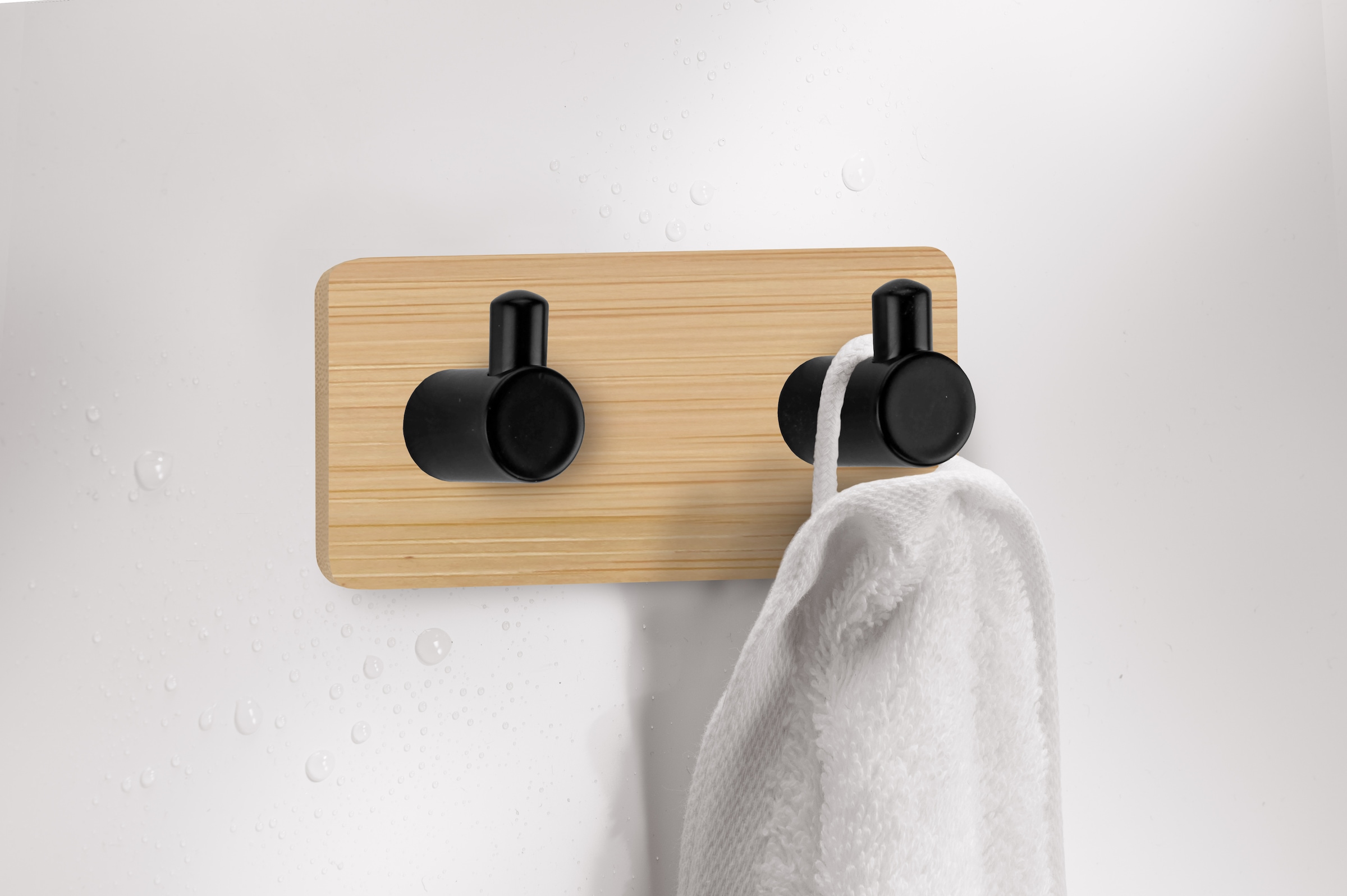 Kleine Wolke Klebehaken »Bamboo Pin Hook Duo«