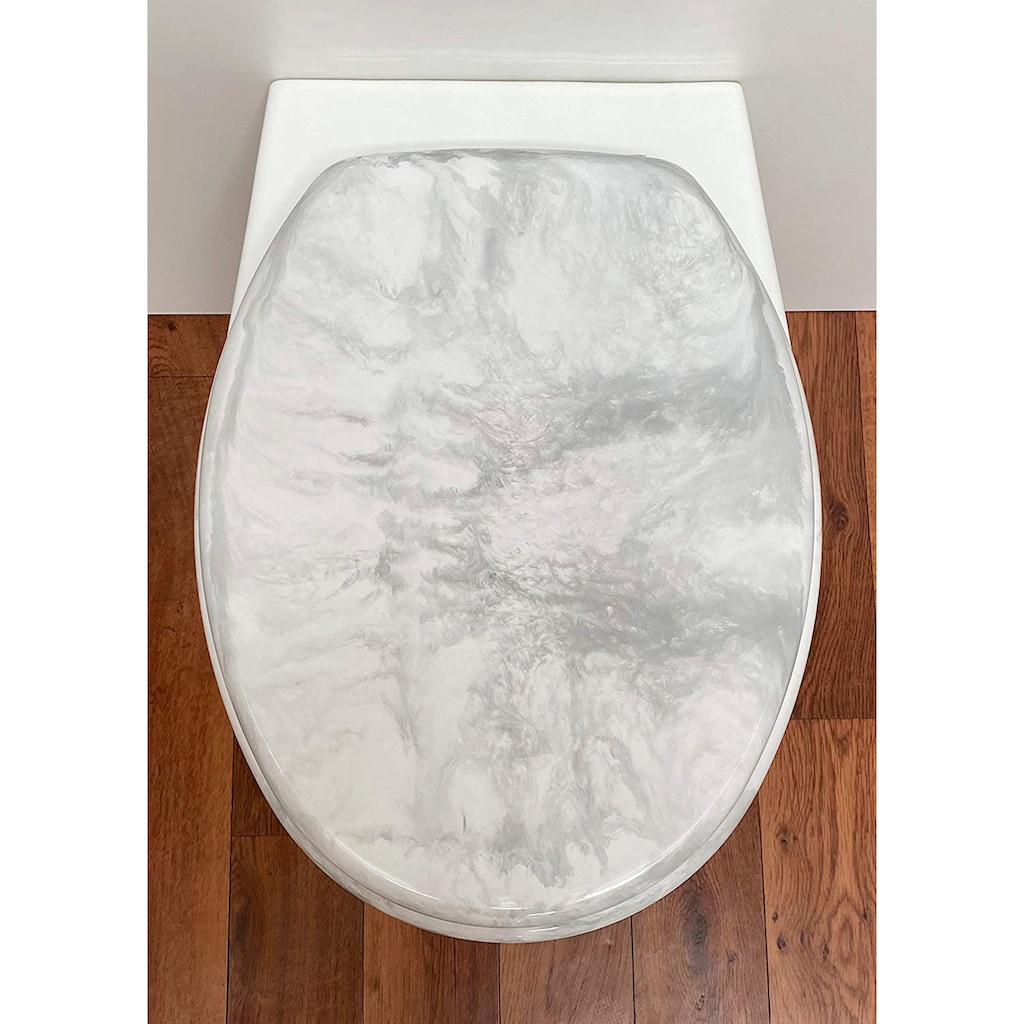 ADOB WC-Sitz »Eleganza Marmor«, sehr stabil, verstellbare Edelstahlscharniere