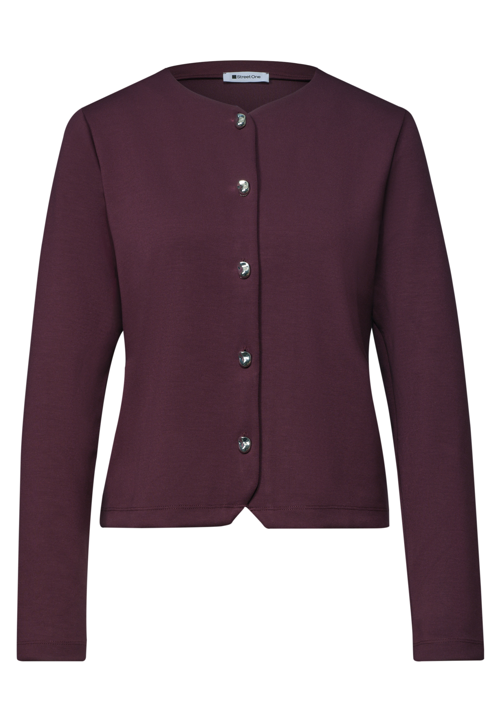 STREET ONE Shirtjacke Strick-Look Jacke / Cardigan / Dekorative Knöpfe