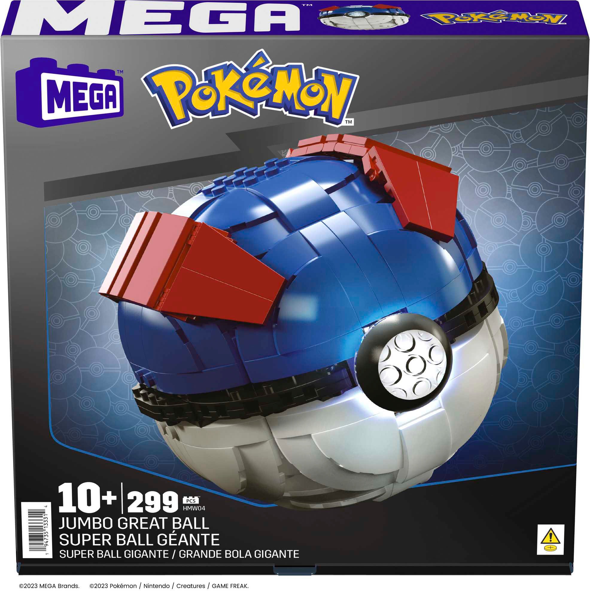 MEGA Spielbausteine »MEGA Pokémon, Jumbo Superball«, (299 St.), mit Licht