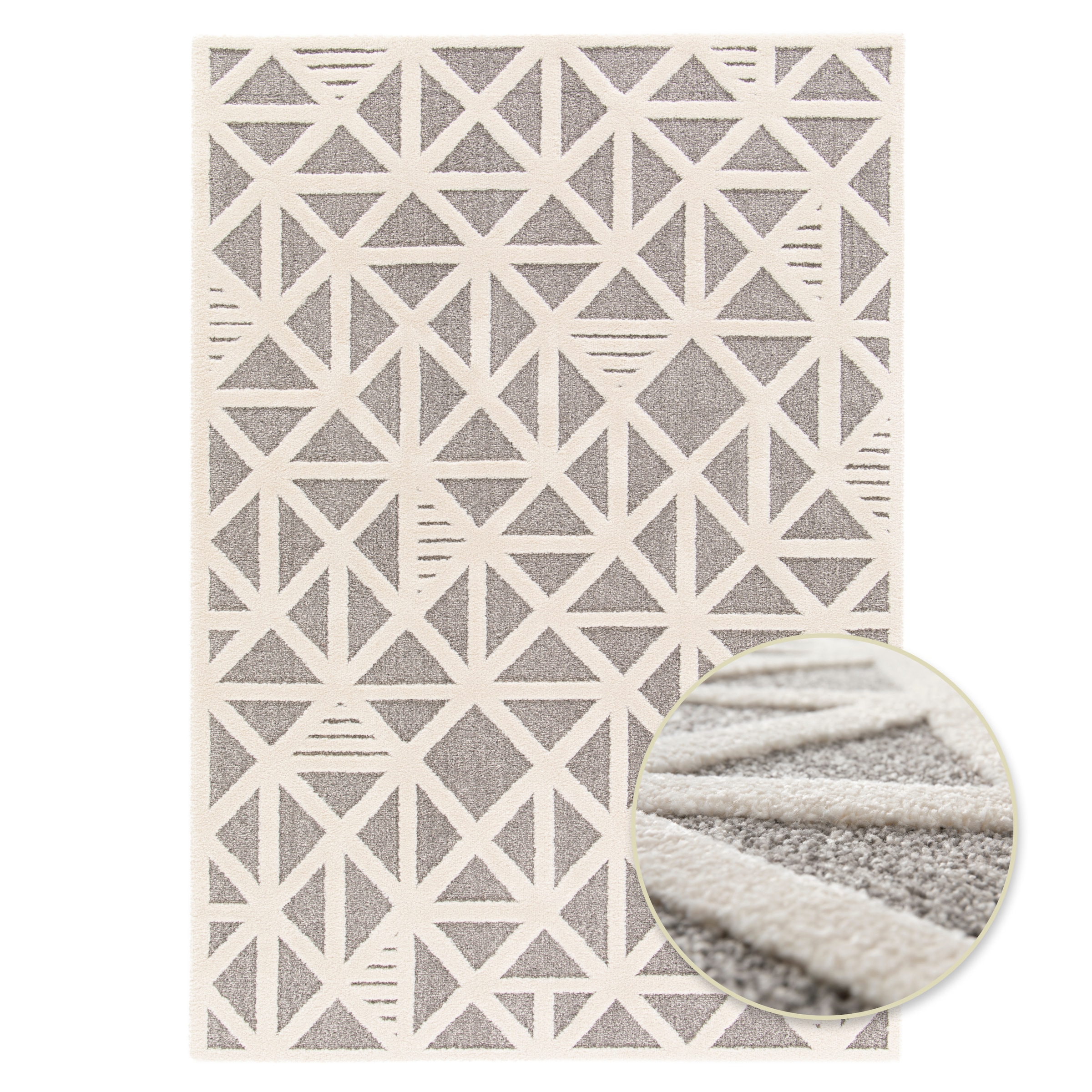 Primaflor-Ideen in Textil Teppich »COSMO Geo, Made in Belgium« rechteckig 14 mm Höhe modernes Design, Hoch-Tief Effekt, weicher Flor