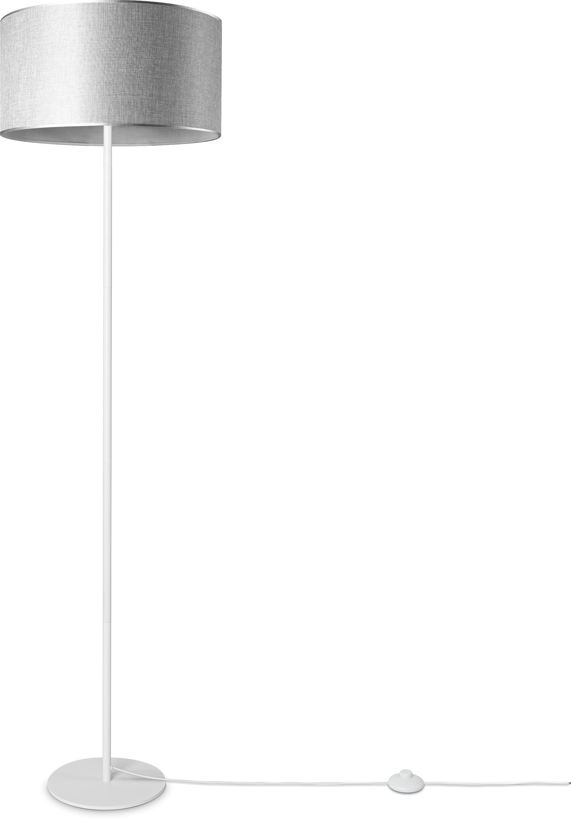 Paco Home Stehlampe »LUCA CANVAS UNI COLOR«, Leuchtmittel E27 | ohne Leuchtmittel, Lampenschirm Stoff Wohnzimmer Leselampe Büro E27 Stehlampe Skandi