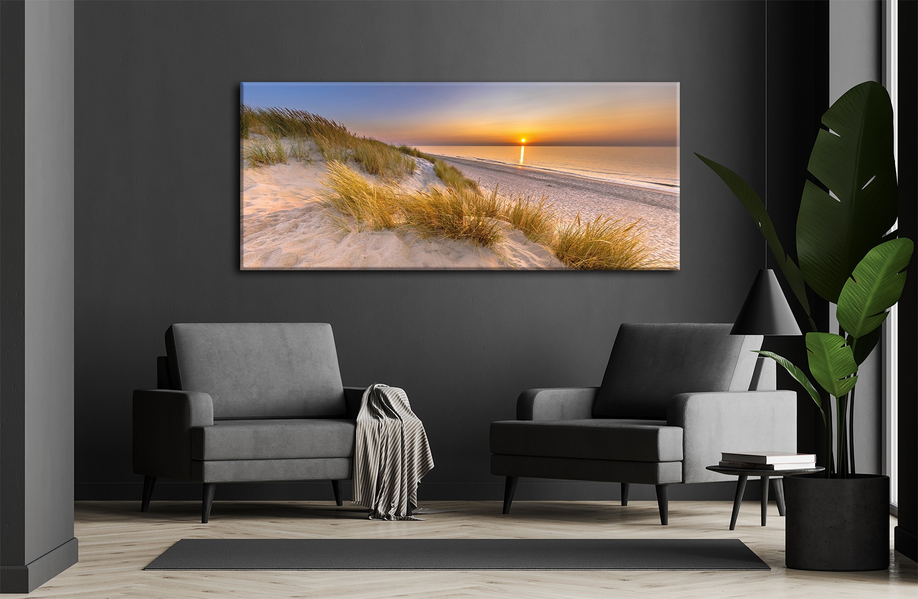 Bönninghoff Bild »STRAND 60x140 cm – Leinwandbild Keilrahmen Deko modern«