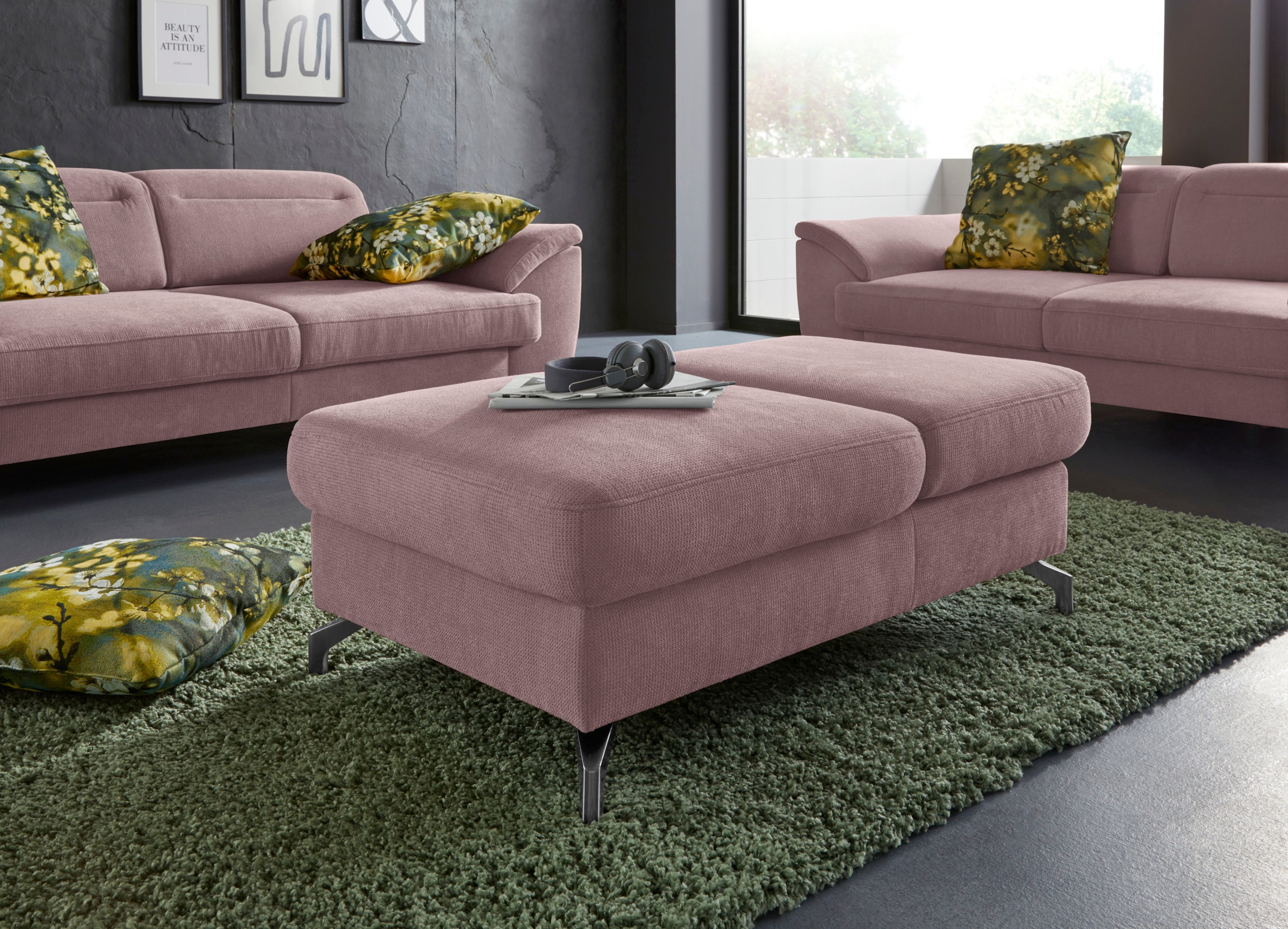 sit&more Hocker »Percy«, Fußhöhe 12 cm, mit Klappfunktion, wahlweise in 2 Fußfarben