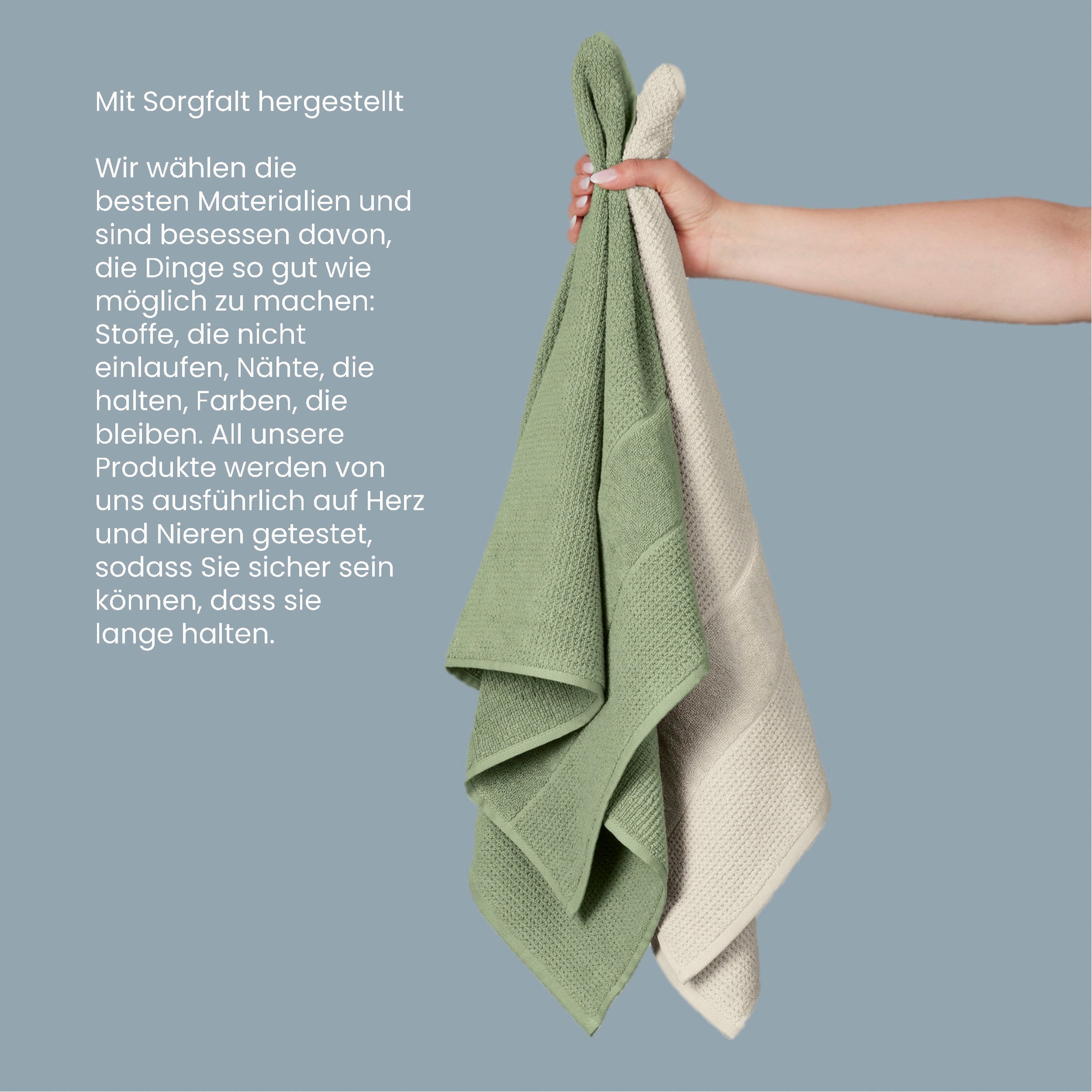 Schiesser Handtücher »Turin im 4er Baumwolle«, GREEN (4 Reiskorn-Optik, 100% by OEKO-TEX®-zertifiziert IN MADE aus St.), Set