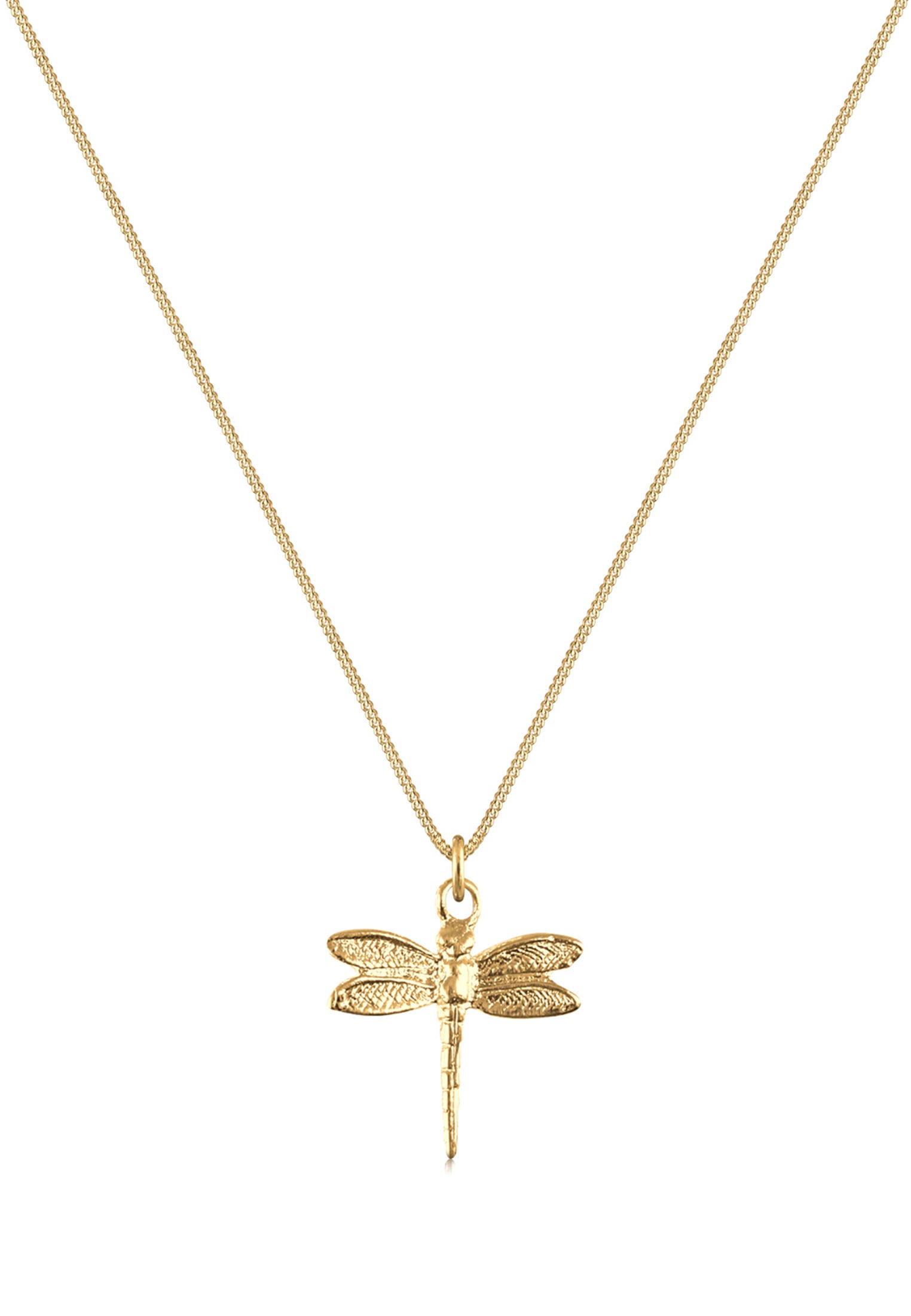 Elli Kette mit Anhänger »Halskette Libelle Panzerkette Tier Natur 925 Silber«