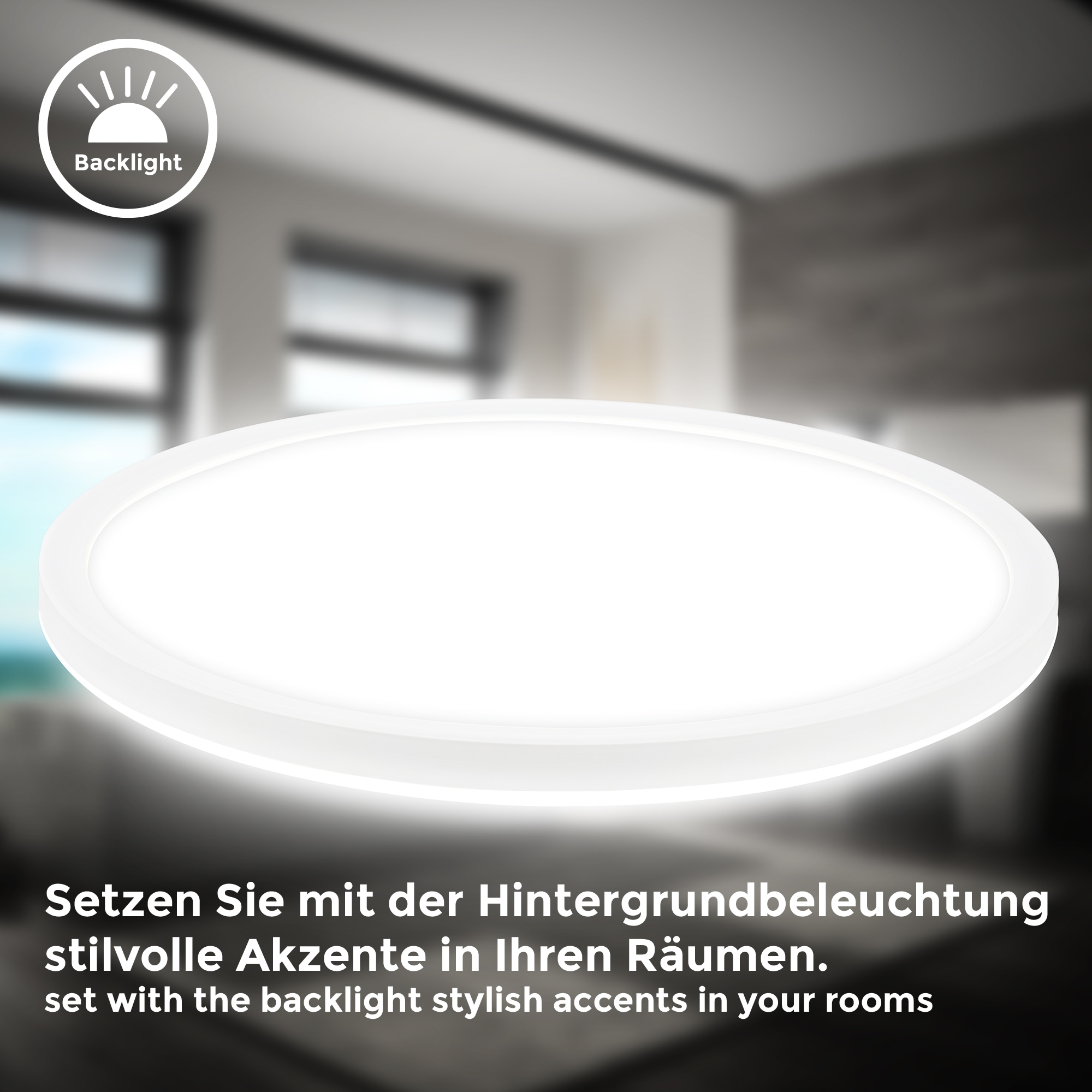B.K.Licht LED Deckenleuchte »BKL1604 Ultraflache LED Badleuchte, mit Microwavesensor, IP44« LED-Modul 1 Stk. Neutralweiß 4.000K, 2.400 Lm, 18W, indirekte Hintergrundbeleuchtung, ⌀29cm, Weiß
