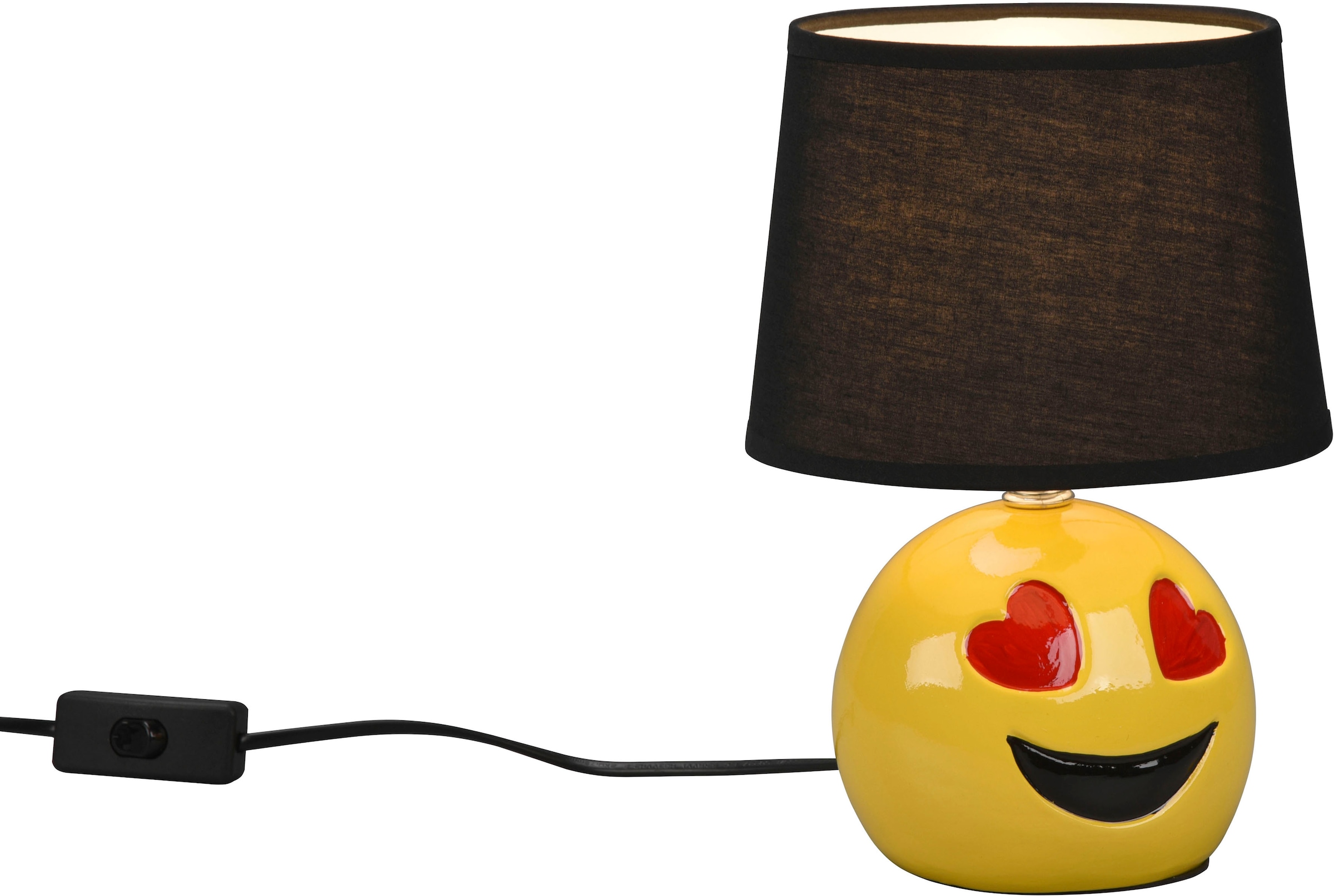 TRIO Leuchten Schreibtischlampe »Lovely«, 1 flammig-flammig, Deko  Tischlampe Smiley-Look, Schnurschalter exkl 1xE14 max 10W Ø 18cm online  kaufen | mit 3 Jahren XXL Garantie