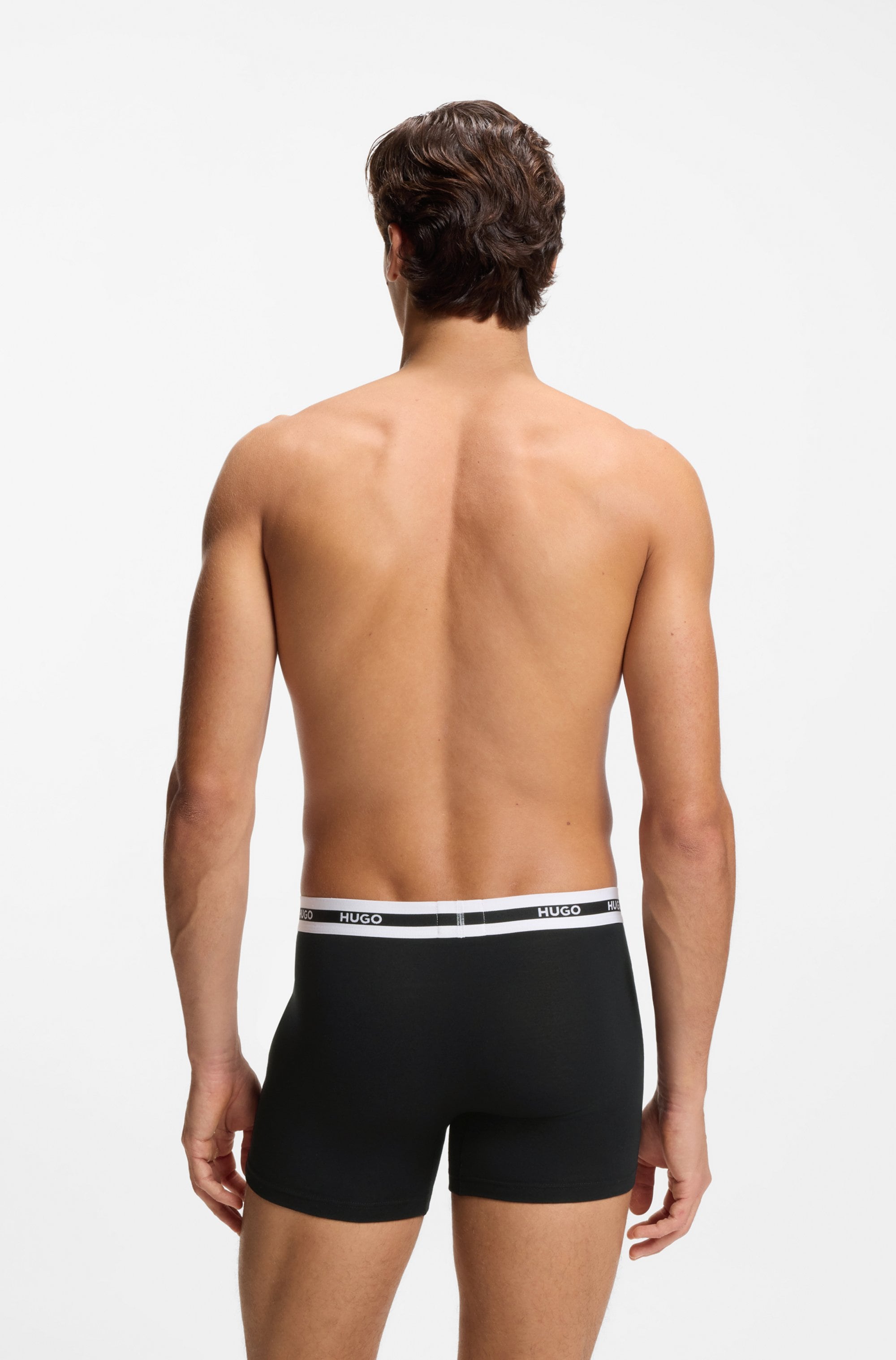 HUGO Underwear Trunk »BOXERBR TRIPL PLANET« kontrastfarbener Bund mit Logo