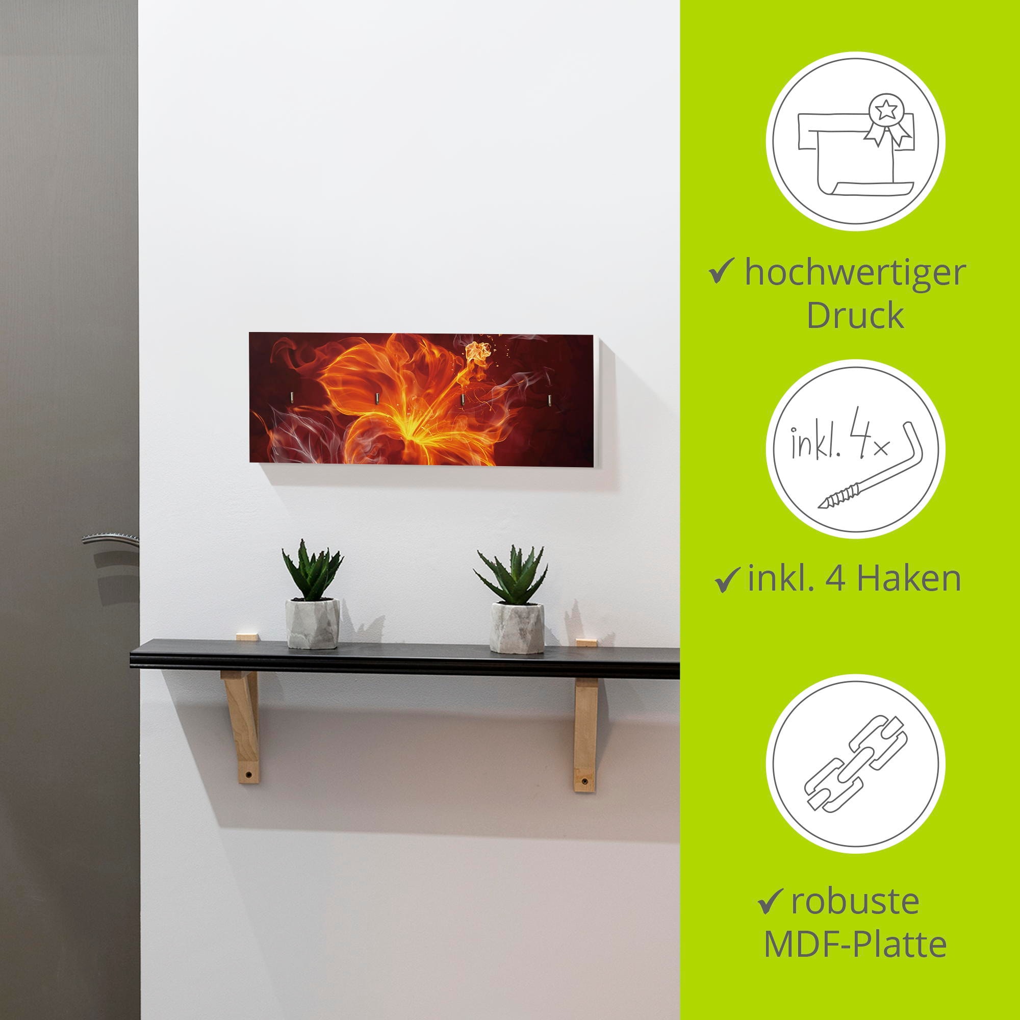 Artland Hakenleiste »Feuerblume«, MDF