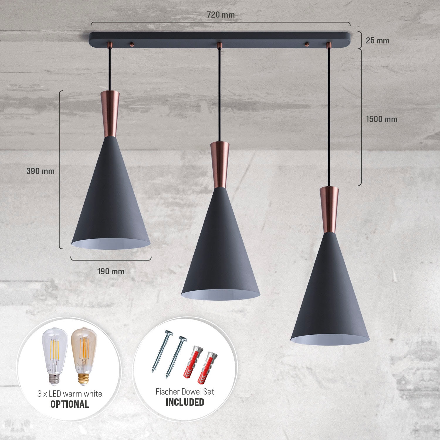 Paco Home Pendelleuchte »JULIET« E27