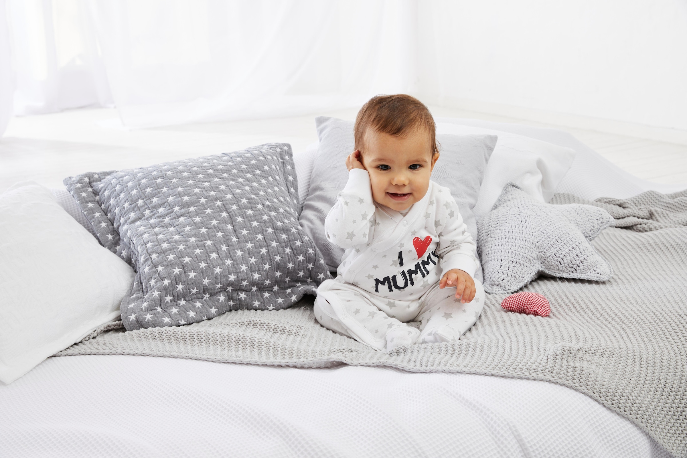 Klitzeklein Schlafoverall »I love Mummy / I love Daddy«, (Packung, 2 tlg.,  2er-Pack), aus Bio-Baumwolle, Baby-Overalls bei ♕