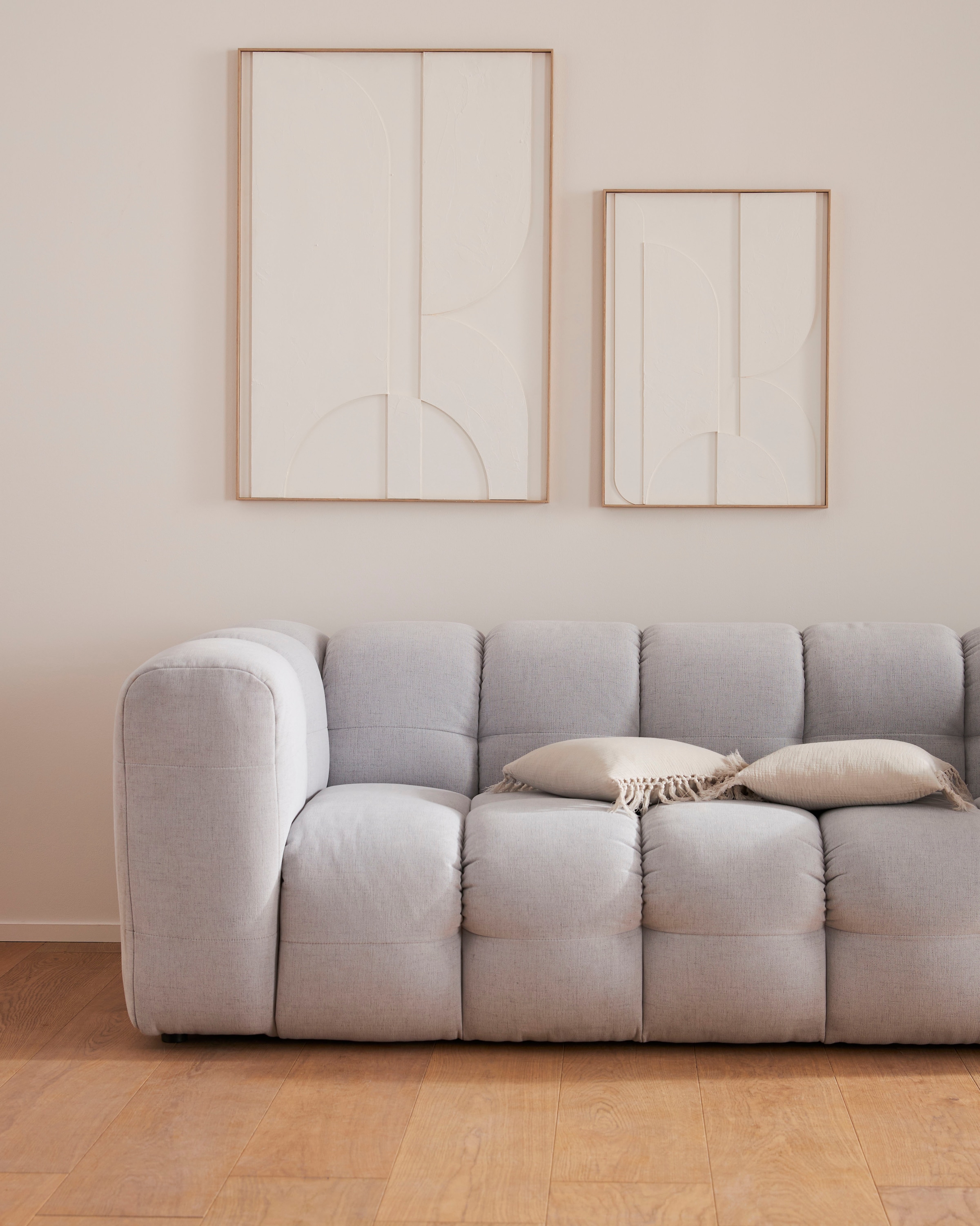 LeGer Home by Lena Gercke 3-Sitzer »TALISHA Designersofa, moderne Steppung, Maße B/T/H: 229/110/75 cm«, moderne Steppung, hoher Sitzkomfort
