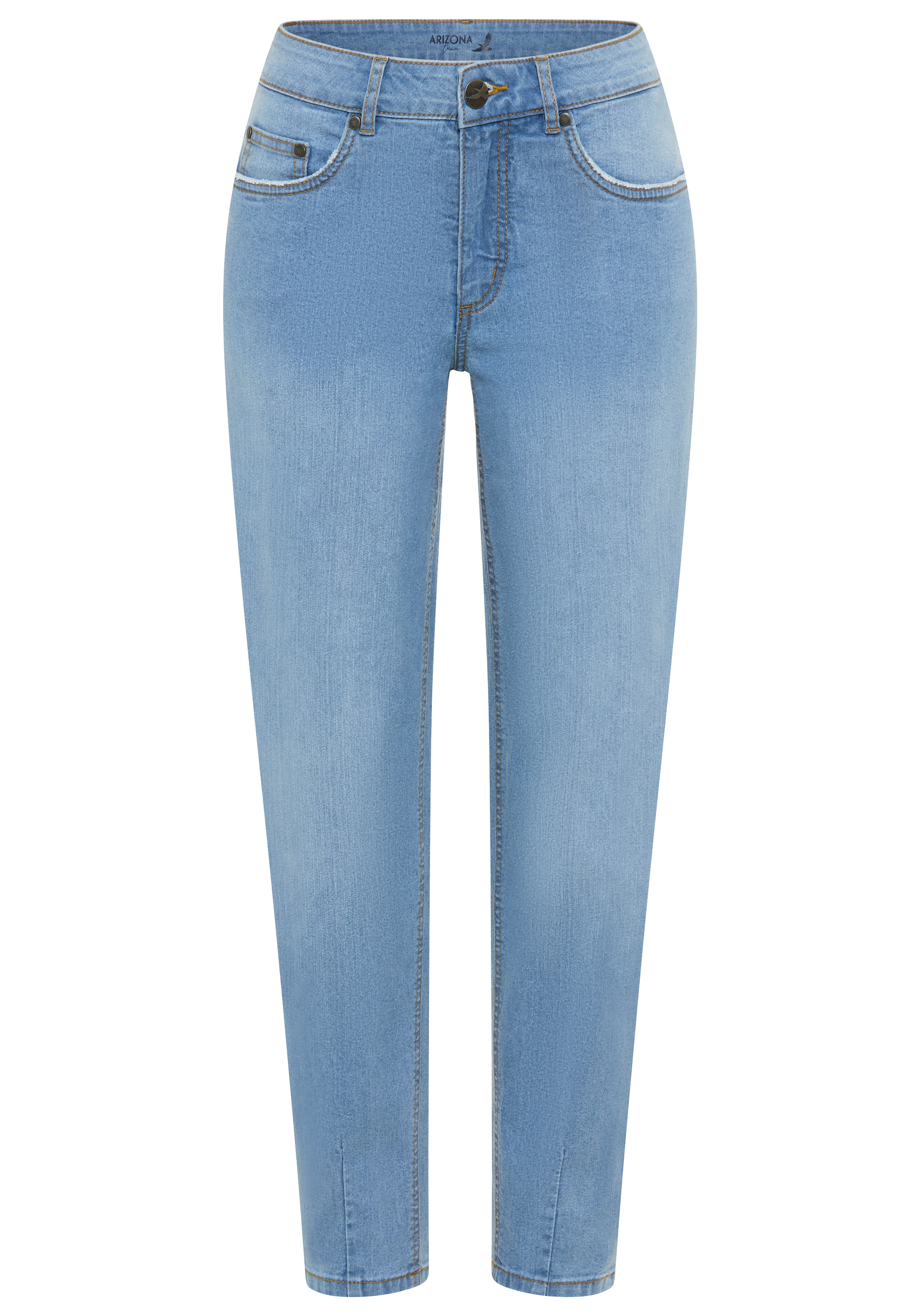 Arizona Comfort-fit-Jeans weite Beinform mit schmalem Abschluss, knöchellanger Schnitt