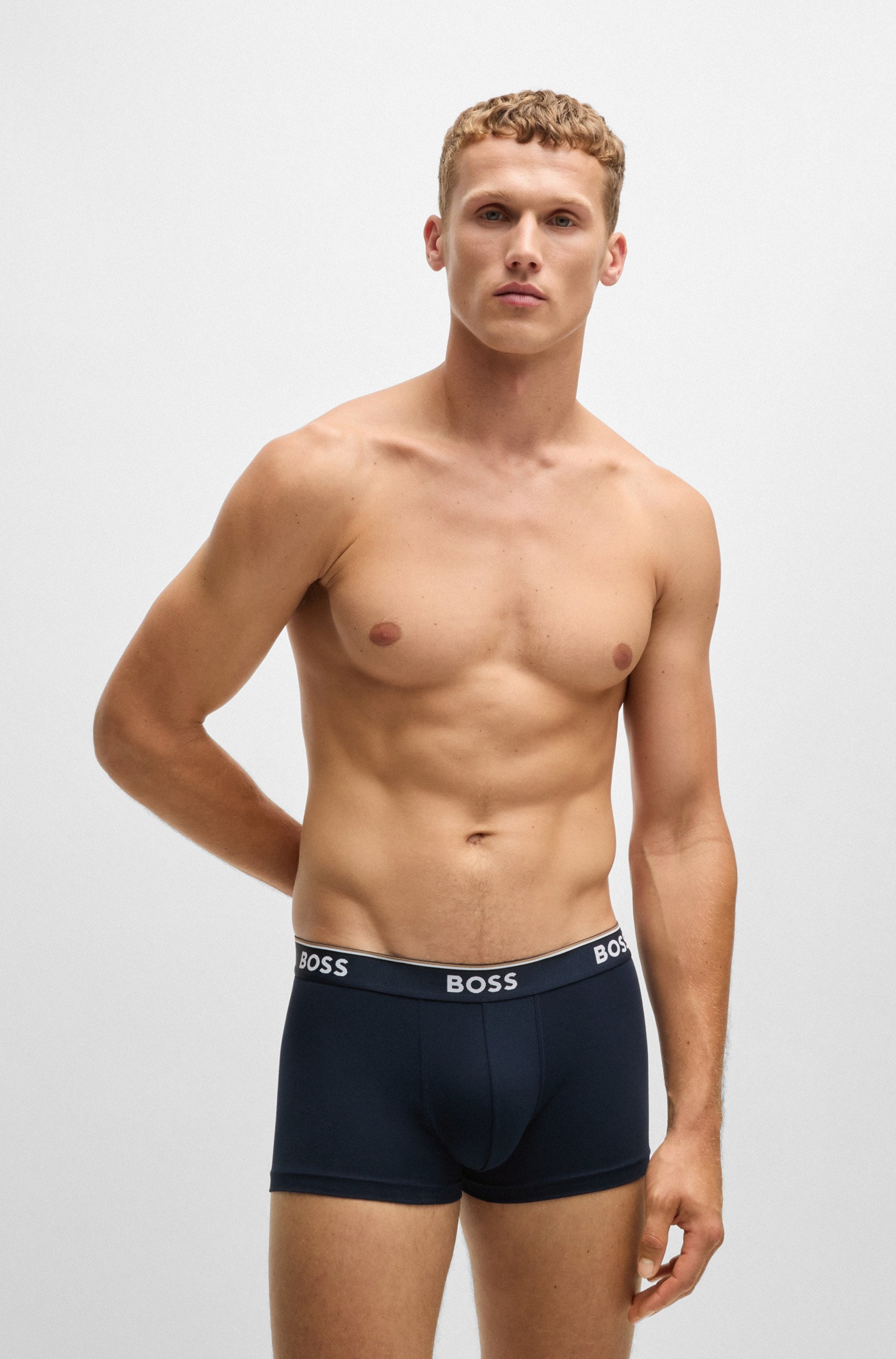 BOSS Boxer »TRUNK 3 PACK«, (3 St.), BOSS Schriftzug auf dem Bund