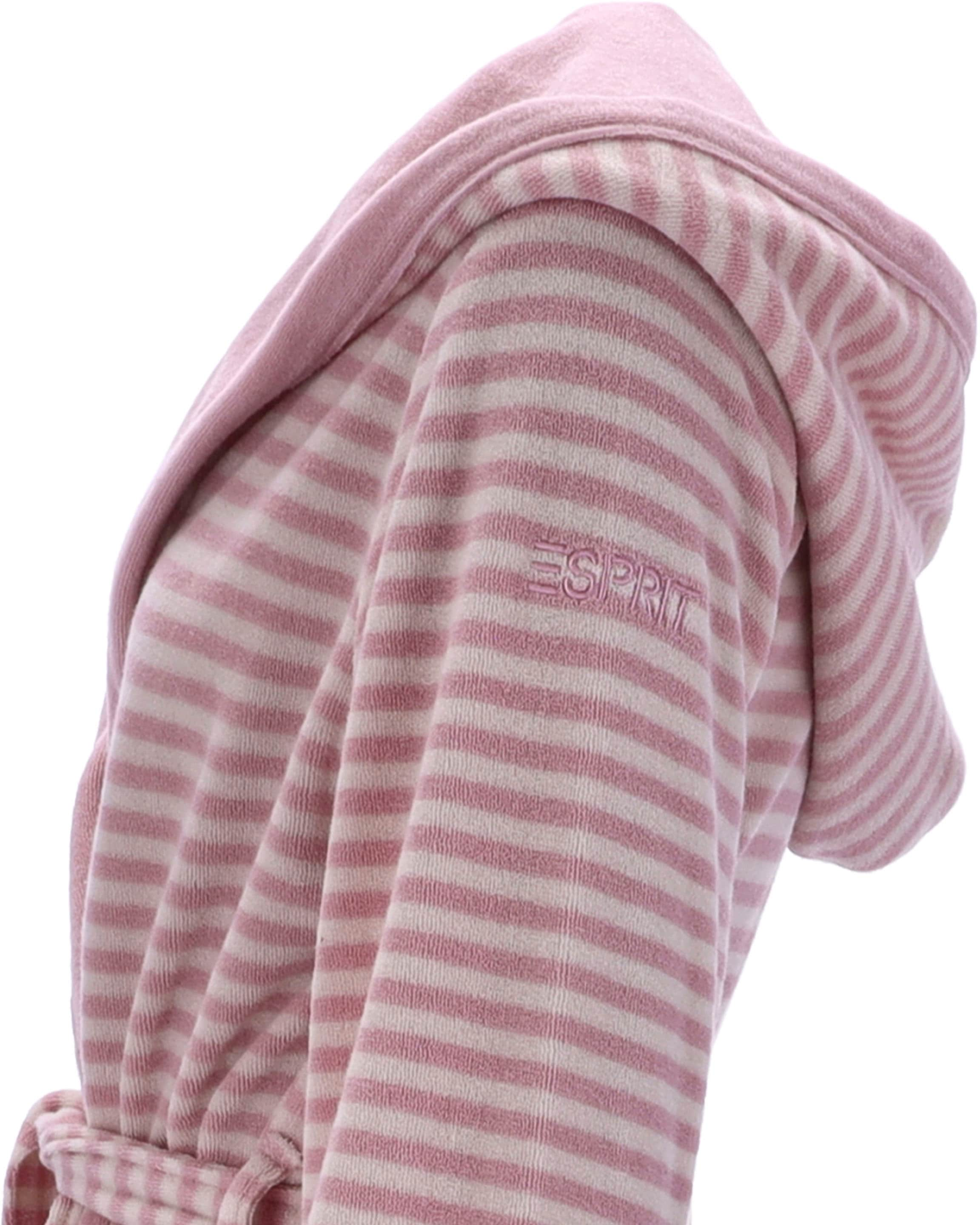 Esprit Damenbademantel »Striped Hoody«, (1 St.), gestreift, mit Kaputze & Logostickerei, kurz