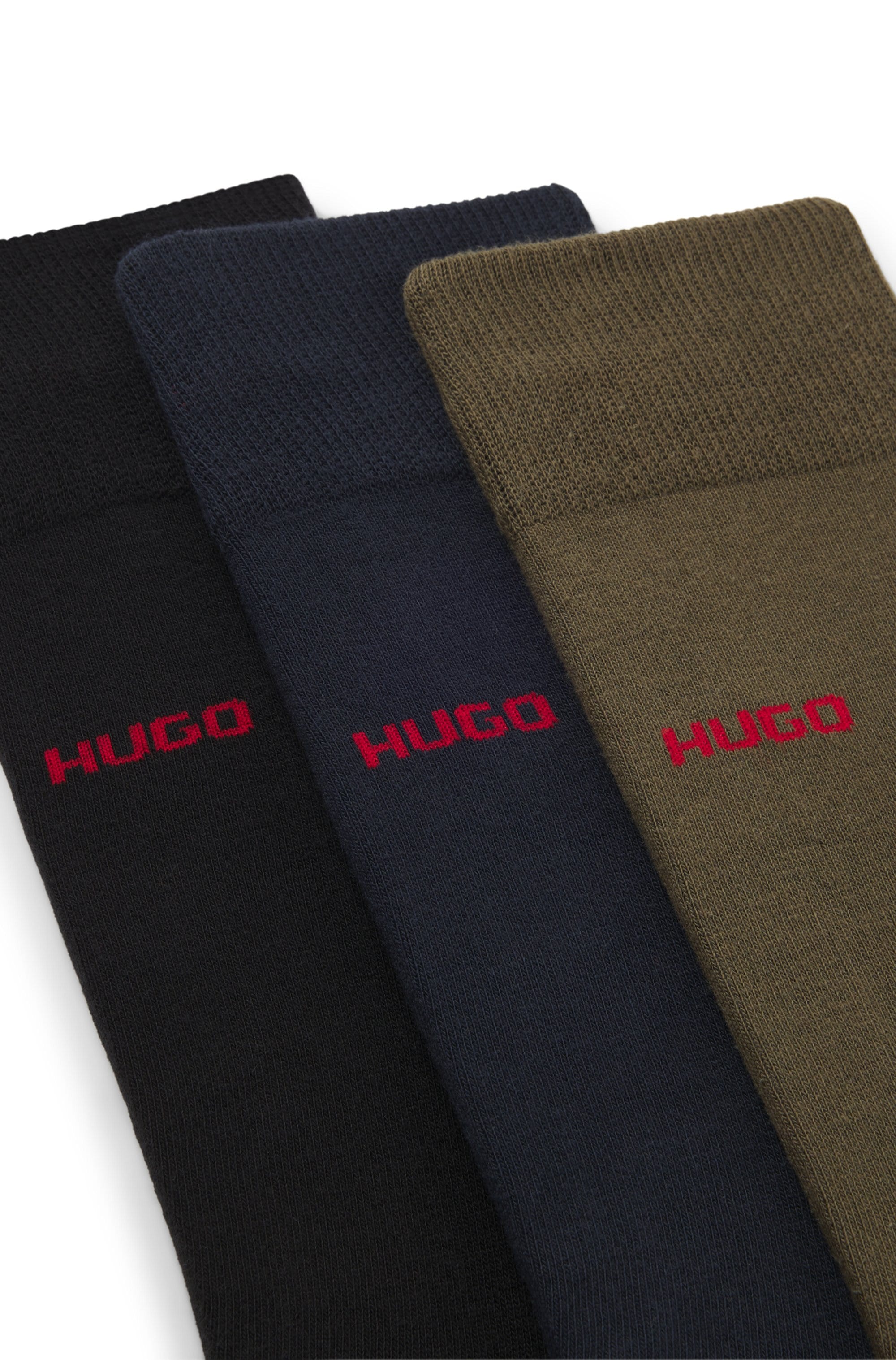 HUGO Underwear Businesssocken »3P RS UNI CC« Packung, 3er Pack, 3 Stk. tlg. mit kontrastfarbenen HUGO Logo-Schriftzug