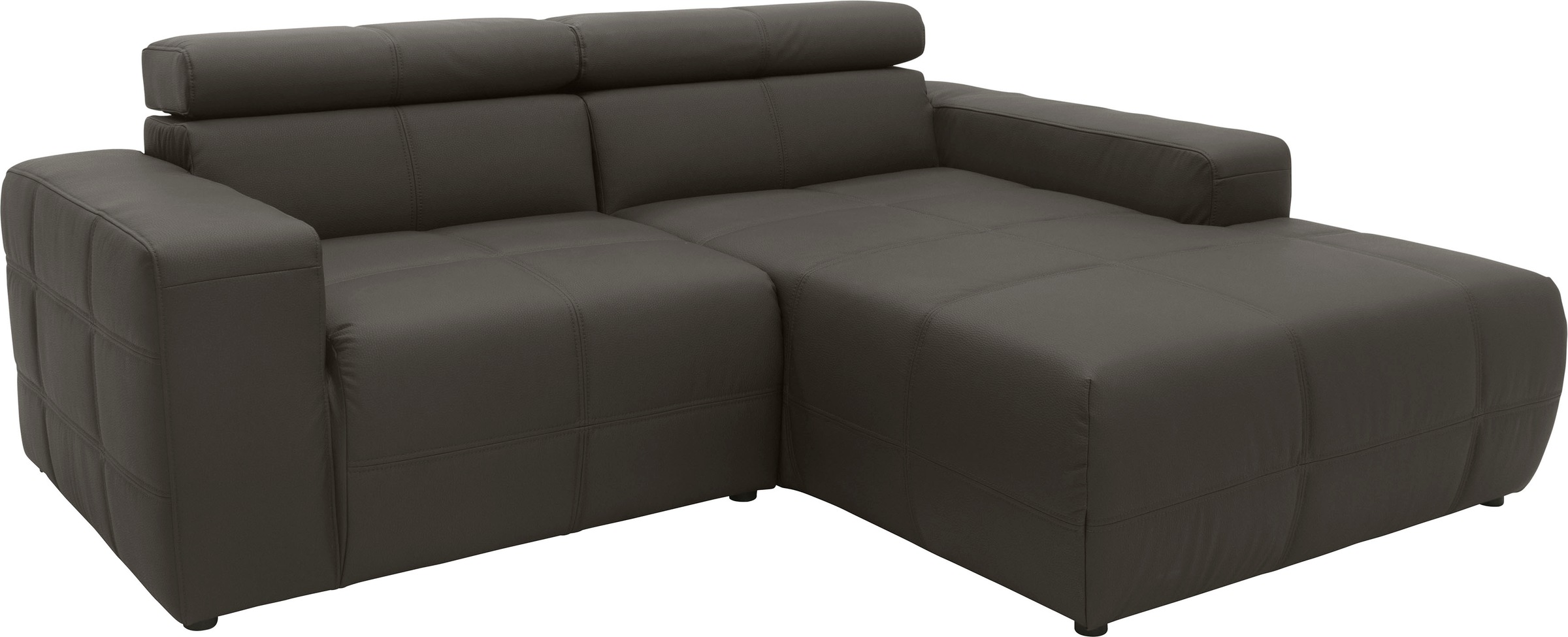 DOMO collection Ecksofa »Brandon, inkl. Kopfteilverstellung, B/T/H: 214/100/80 cm, L-Form«, Mit Kopfteilverstellung, auch in Leder und Cord, L-Form