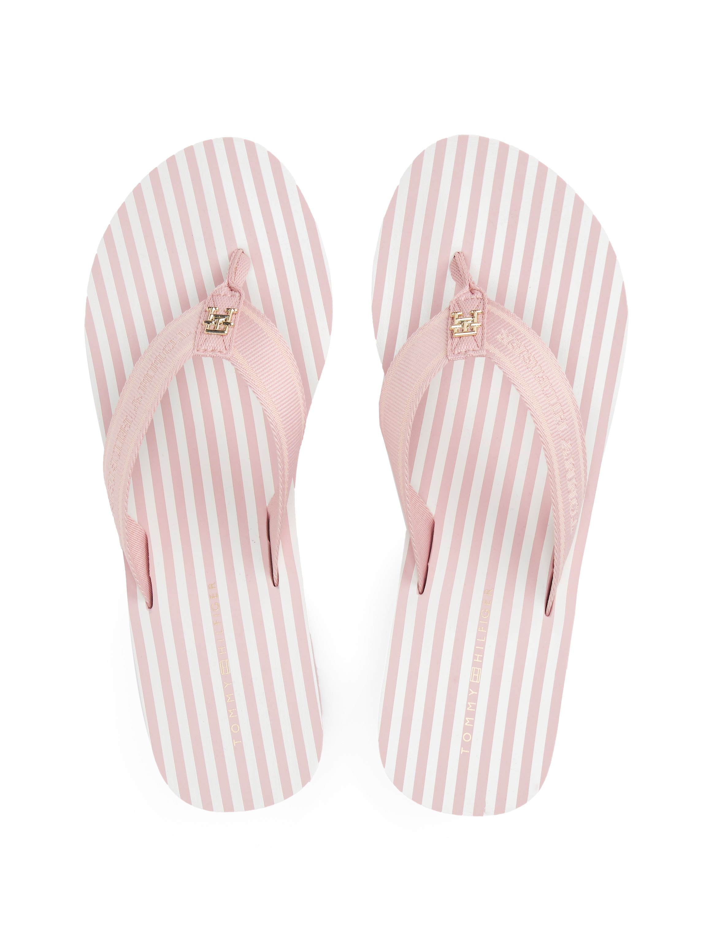 Tommy Hilfiger Dianette »TH STRIPES WEDGE BEACH SANDAL«, Zehentrenner, Sommerschuh mit gestreifter Innensohle