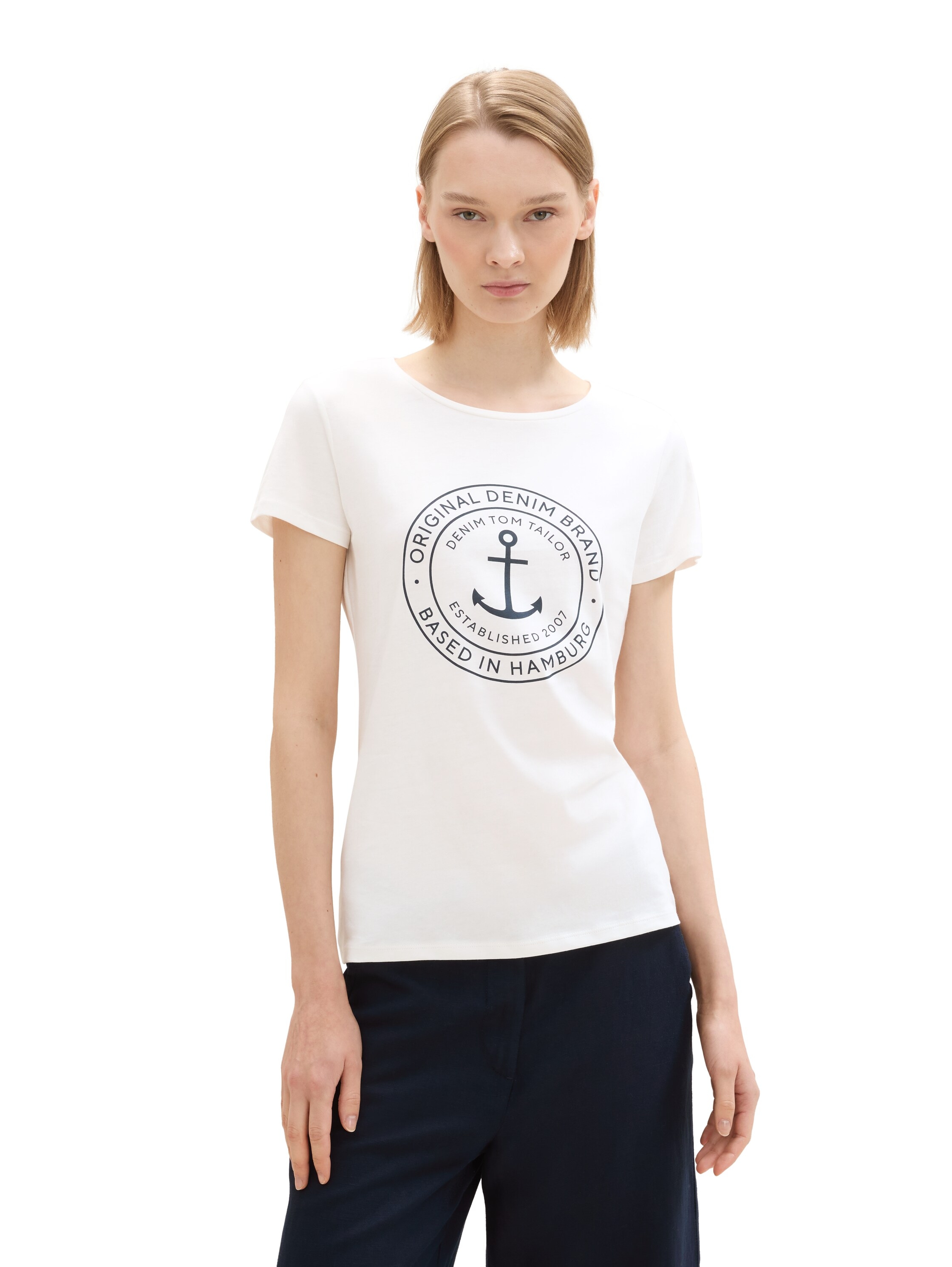 TOM TAILOR Denim T-Shirt Packung, 2 Stk. Doppelpack mit Logo-Print