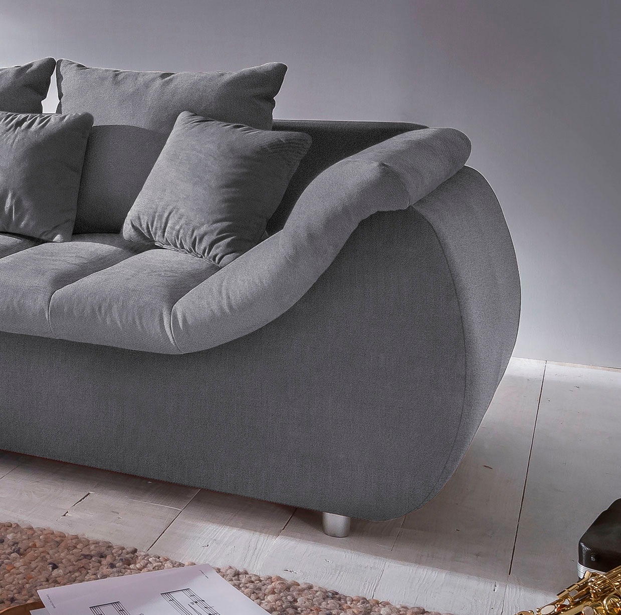 INOSIGN Ecksofa »Imola bequem, aktuelle Steppung im Sitz, L-Form, Breite 270cm«, wahlweise mit Bettfunktion