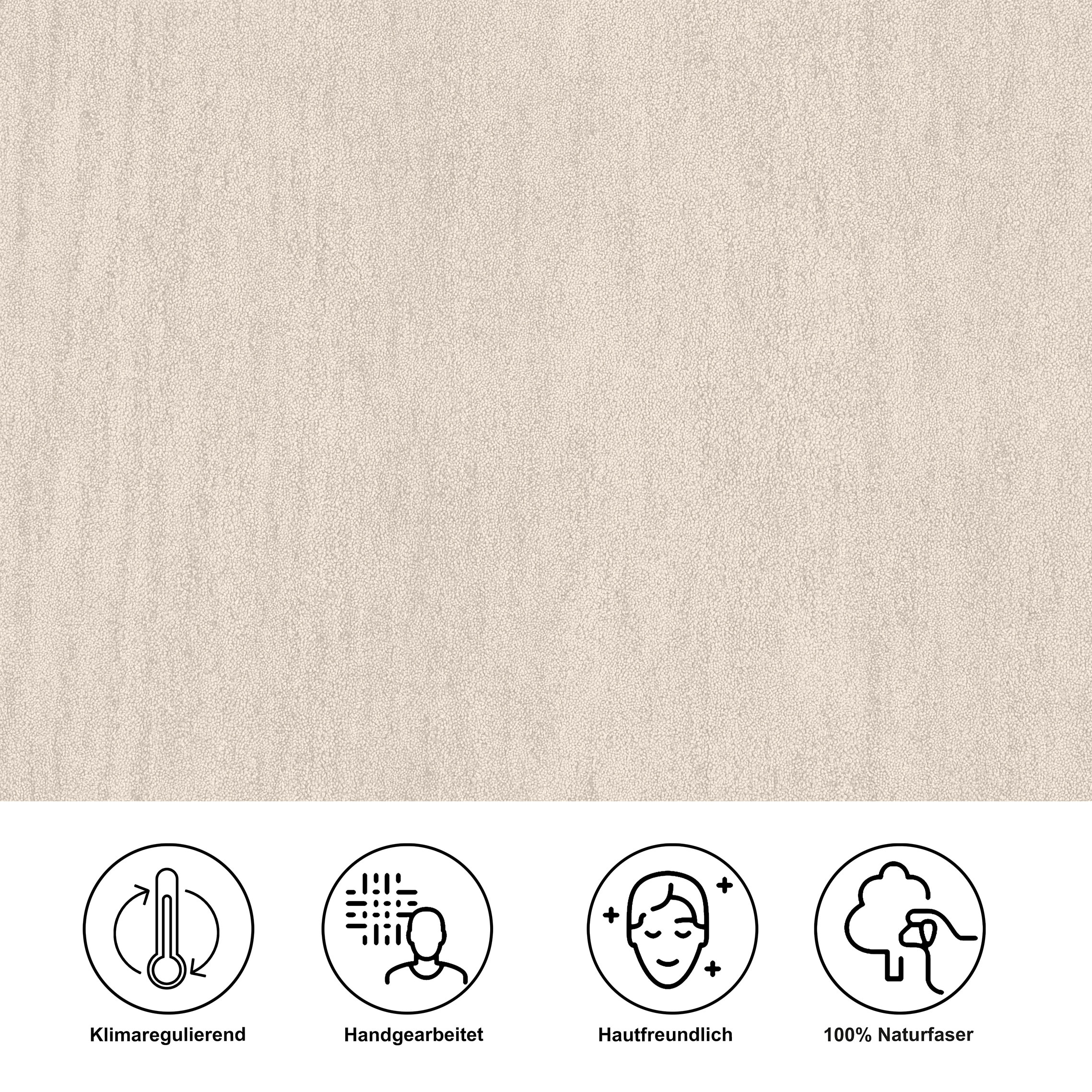 THEKO Bettumrandung »Gabbeh Uni, Handweb Teppich, meliert, reine Wolle« Höhe 14 mm 3 tlg. Bettvorleger, Uni-Farben, handgewebt, Läufer-Set, Schlafzimmer