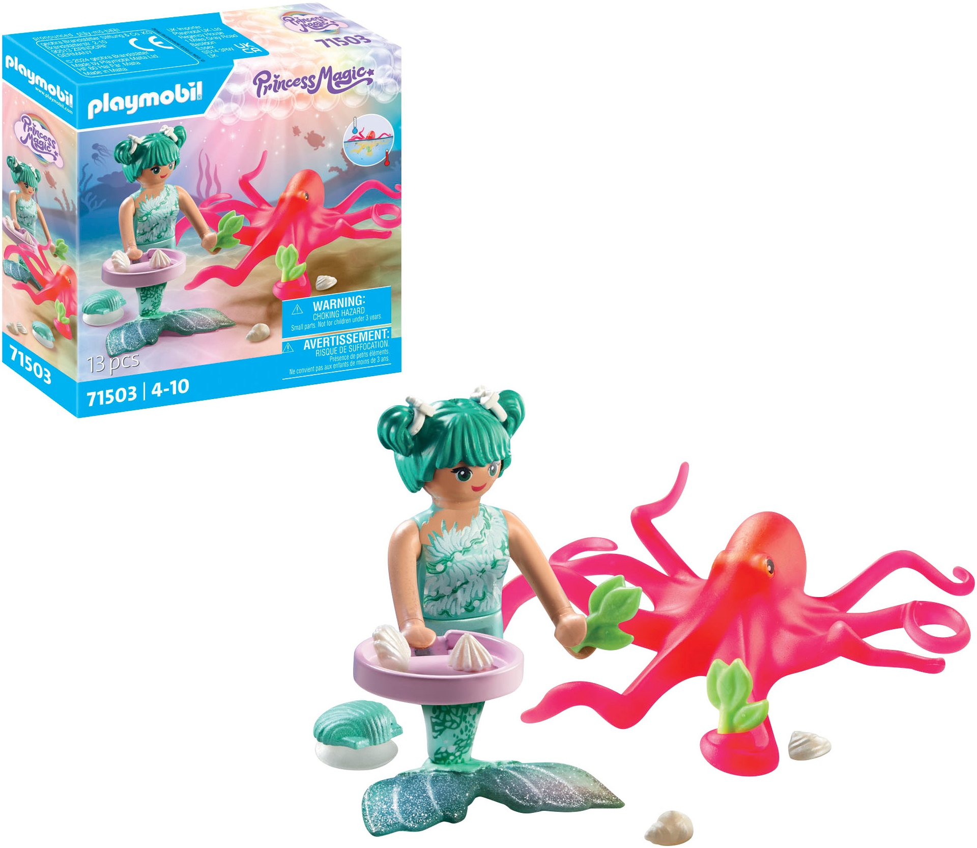 Playmobil® Konstruktions-Spielset »Meerjungfrau mit Farbwechselkrake (71503), Princess Magic«, (13 St.), Made in Europe
