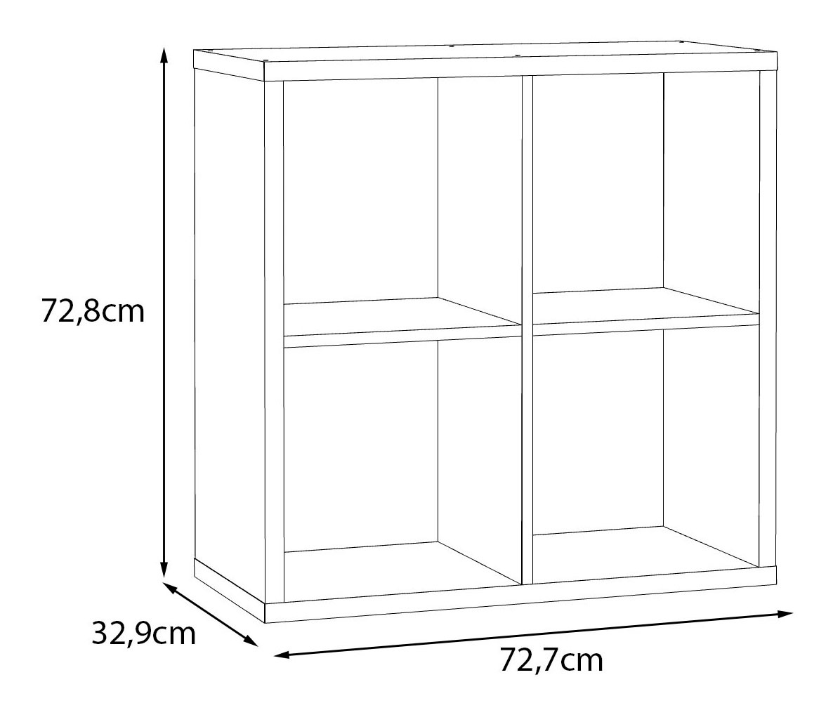FORTE Standregal »Mauro« Fachgröße 33x33cm, 4 Fächer