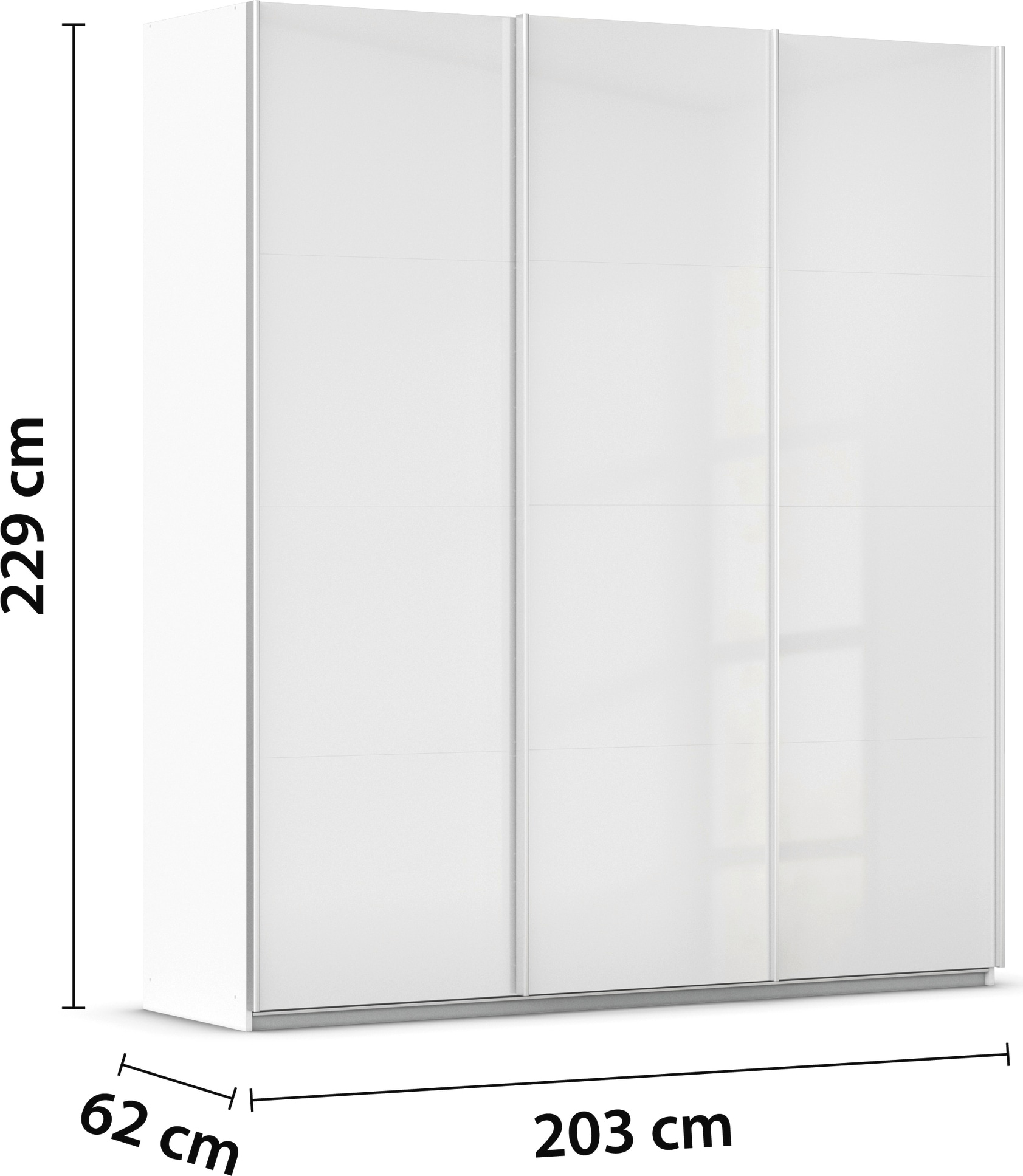 rauch Schwebetürenschrank »Kleiderschrank Schrank Garderobe AGORDO mit Dekor- oder Hochglanzfront«, (in zwei Griff-Farben), durchdachte Innenausstattung, in 4 Breiten und 2 Höhen MADE IN GERMANY