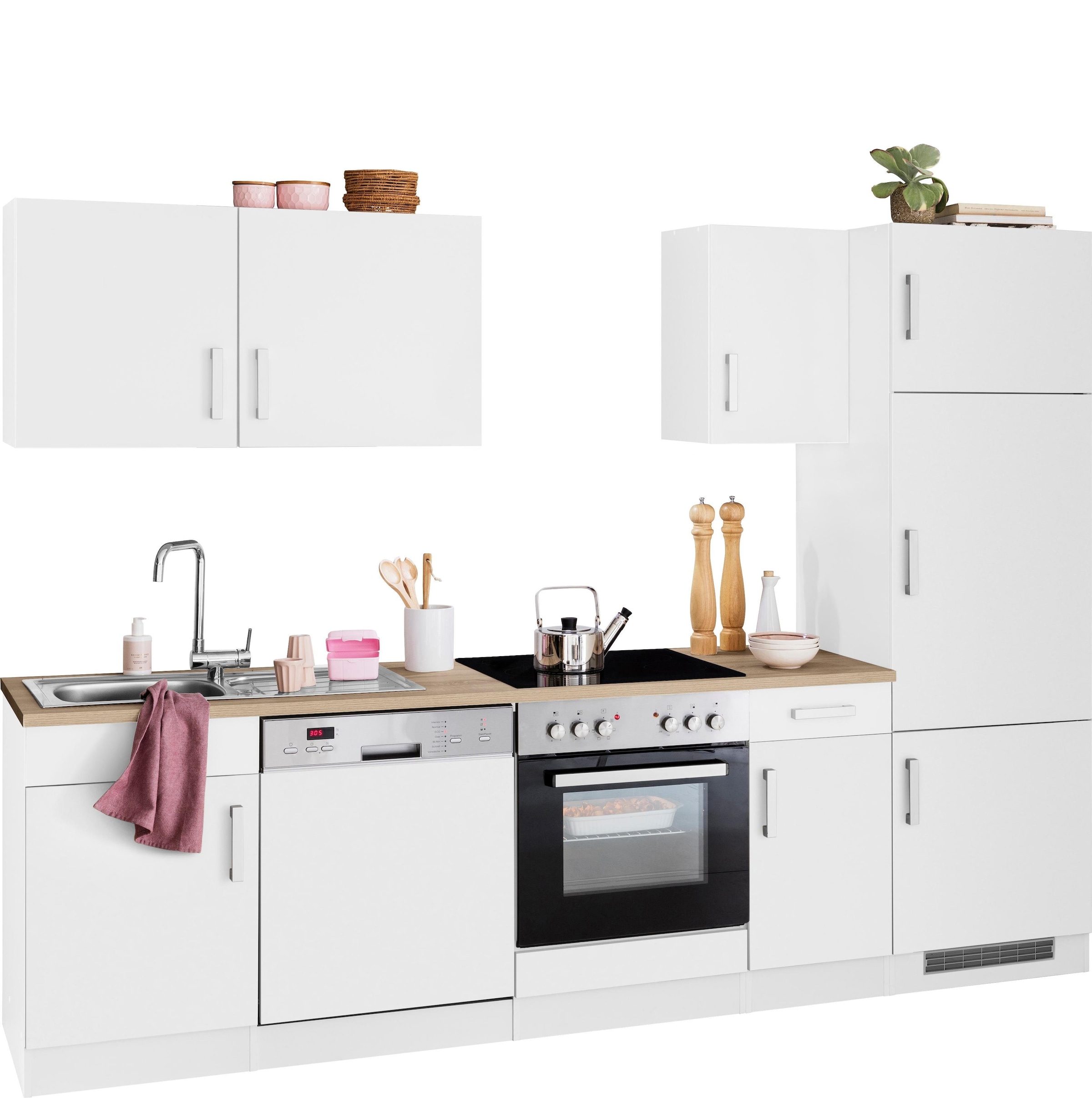 KOCHSTATION Küchenzeile »KS-Gera« Breite 270 cm, wahlweise mit E-Geräten, mit Arbeitsplatte