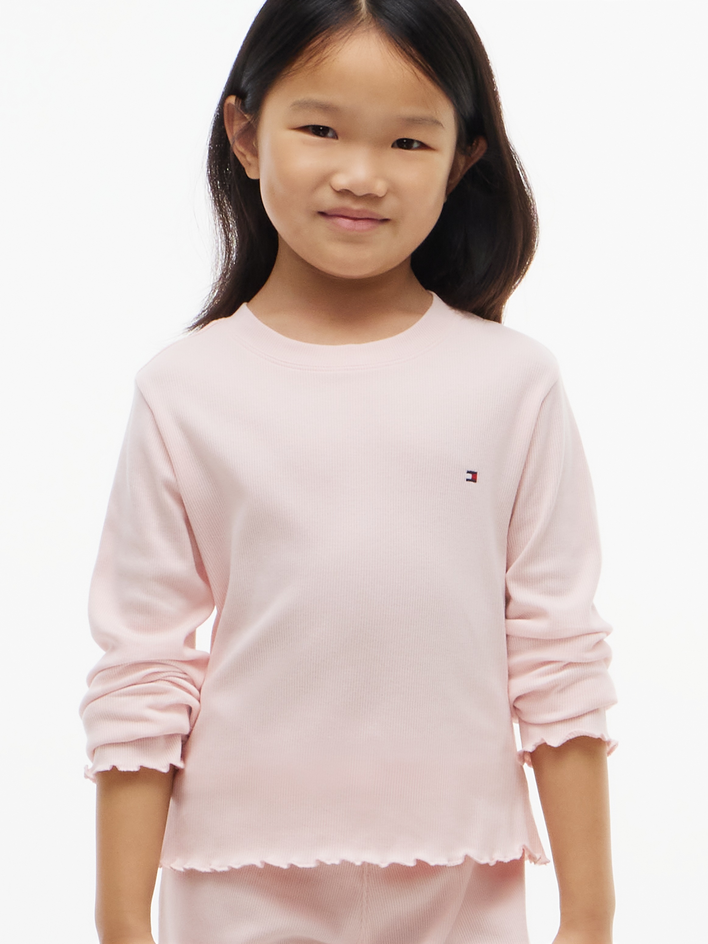 Tommy Hilfiger Underwear Pyjama mit geripptem Bund und Tommy-Logo, gerippte Struktur
