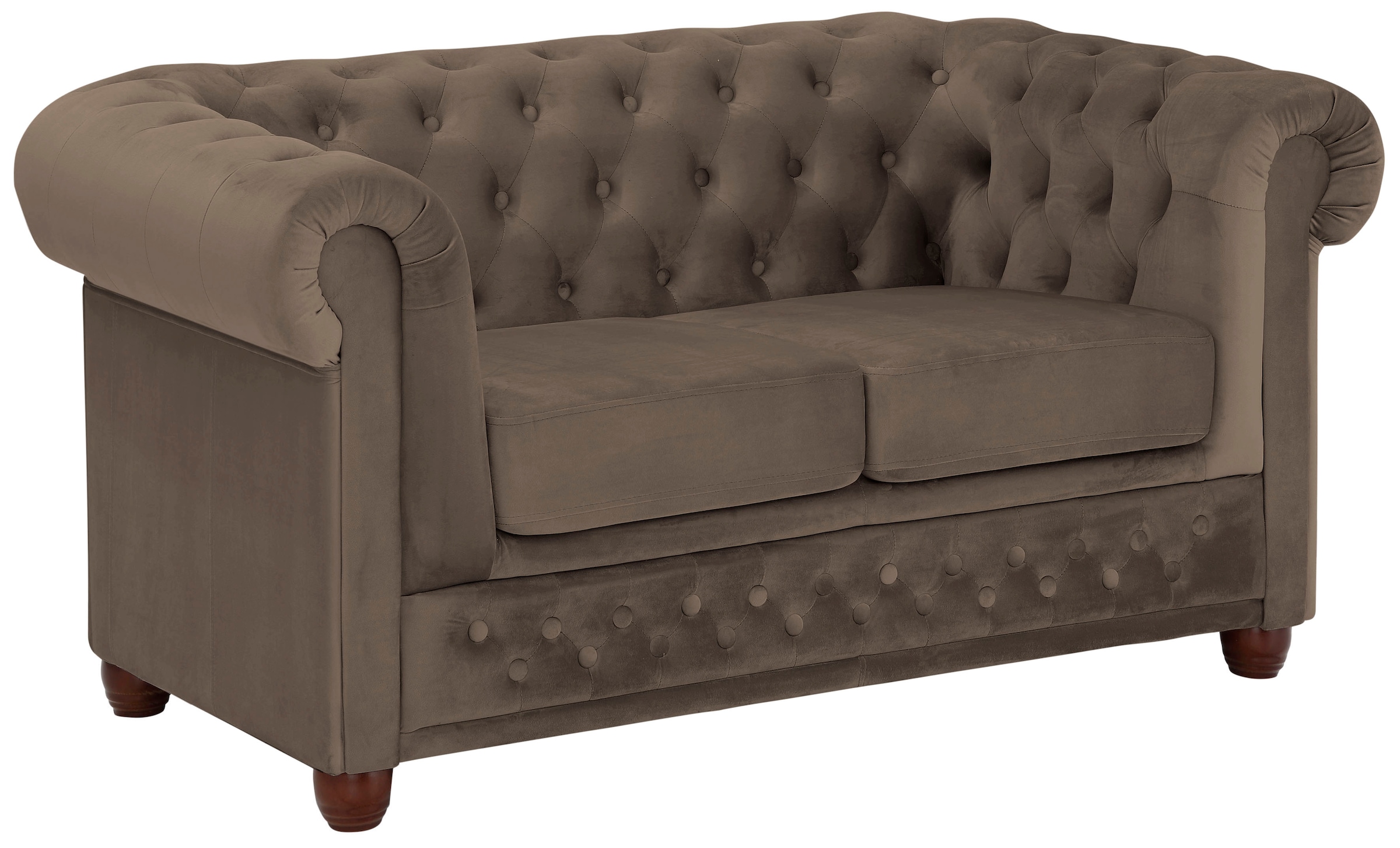 Home affaire Chesterfield-Sofa »New Castle«, mit hochwertiger Knopfheftung in Chesterfield-Design, B/T/H: 148/86/72