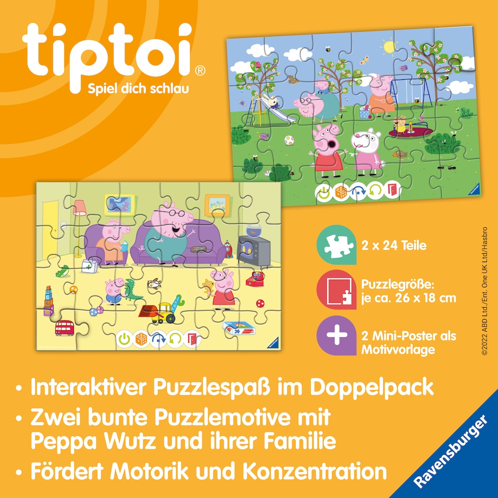 Ravensburger Puzzle »tiptoi® Puzzle für kleine Entdecker: Peppa Pig«