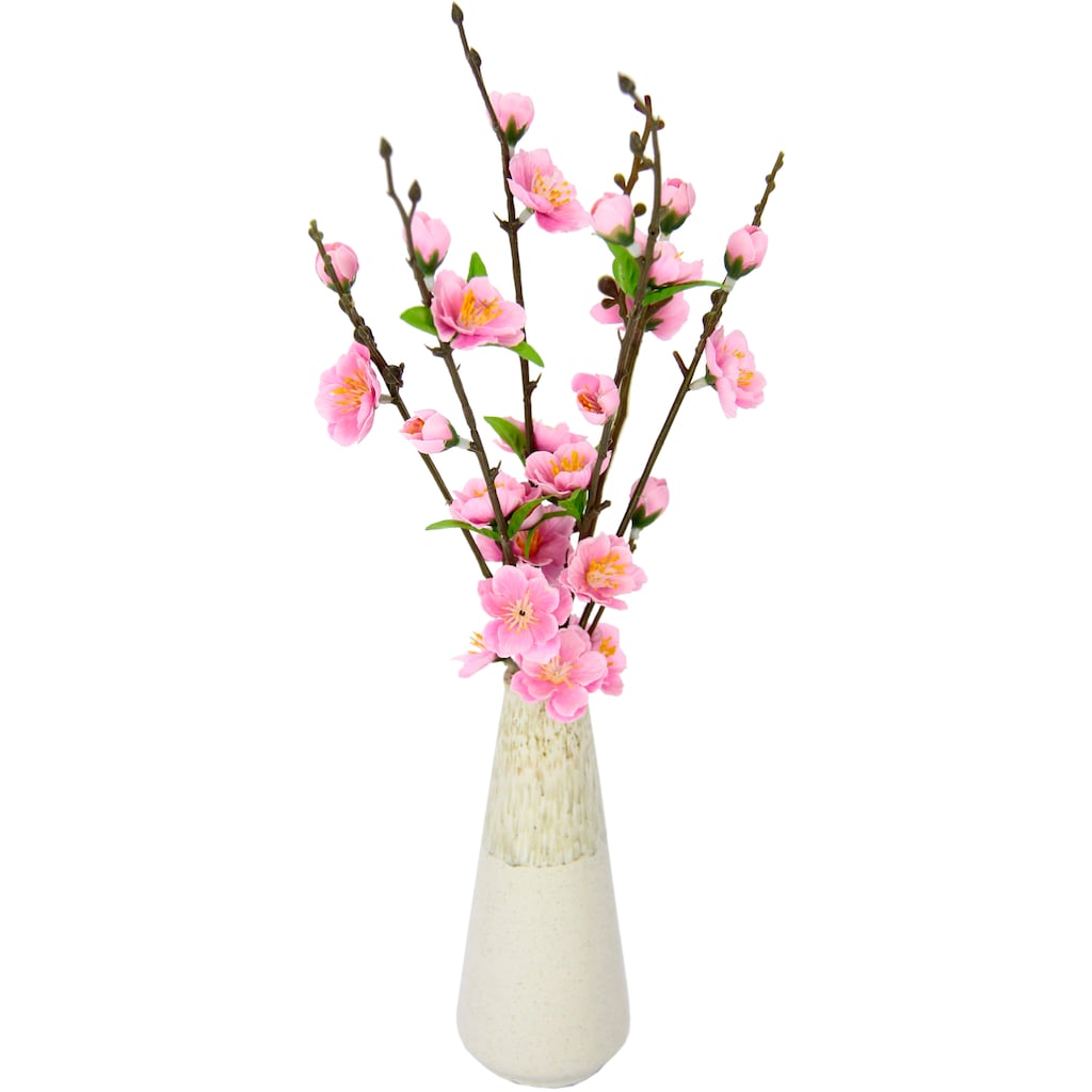I.GE.A. Kunstblume »Kirschblütenbund«, (1 St.), Vase aus Keramik